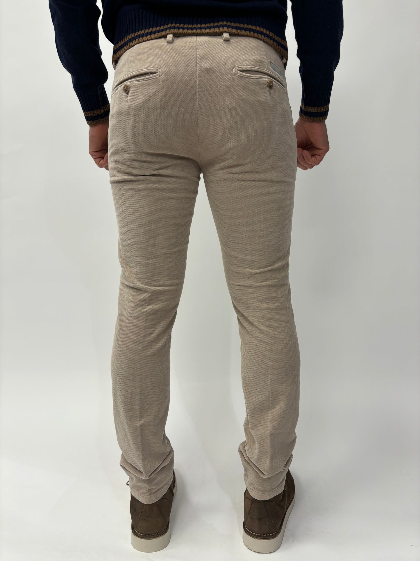 Teleria Zed Pantalone chino tessuto armaturato in fustagno BEIGE