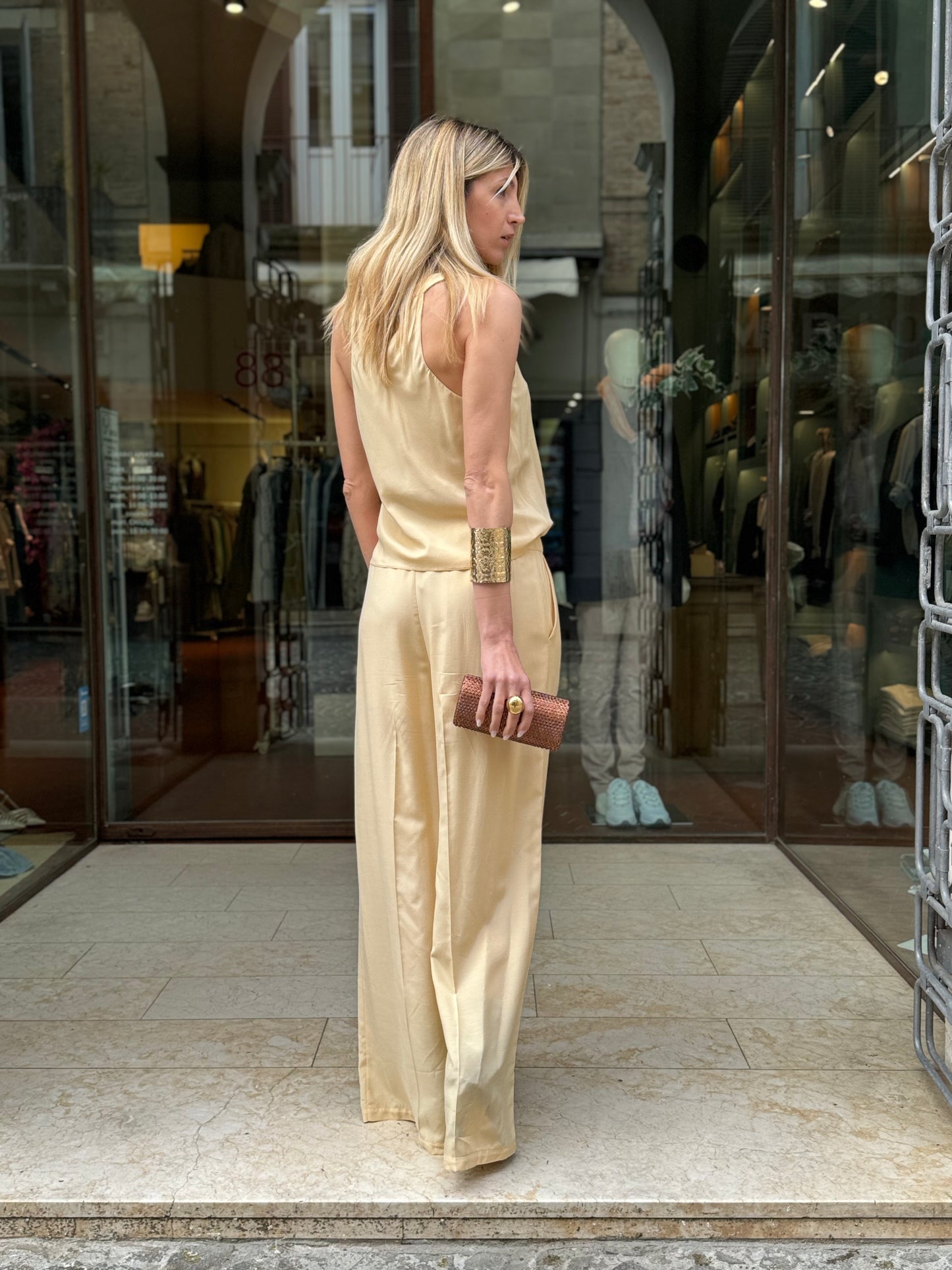 PATRIZIA PEPE pantalone viscosa BEIGE