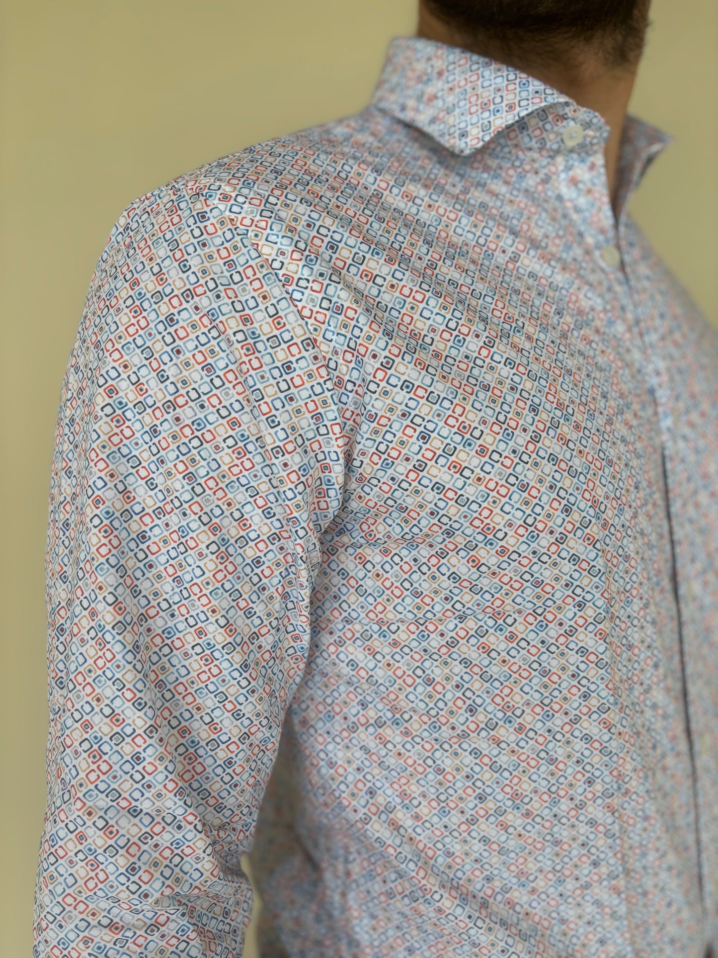 Alessandro Lamura Camicia fantasia rombi piccoli MULTICOLOR