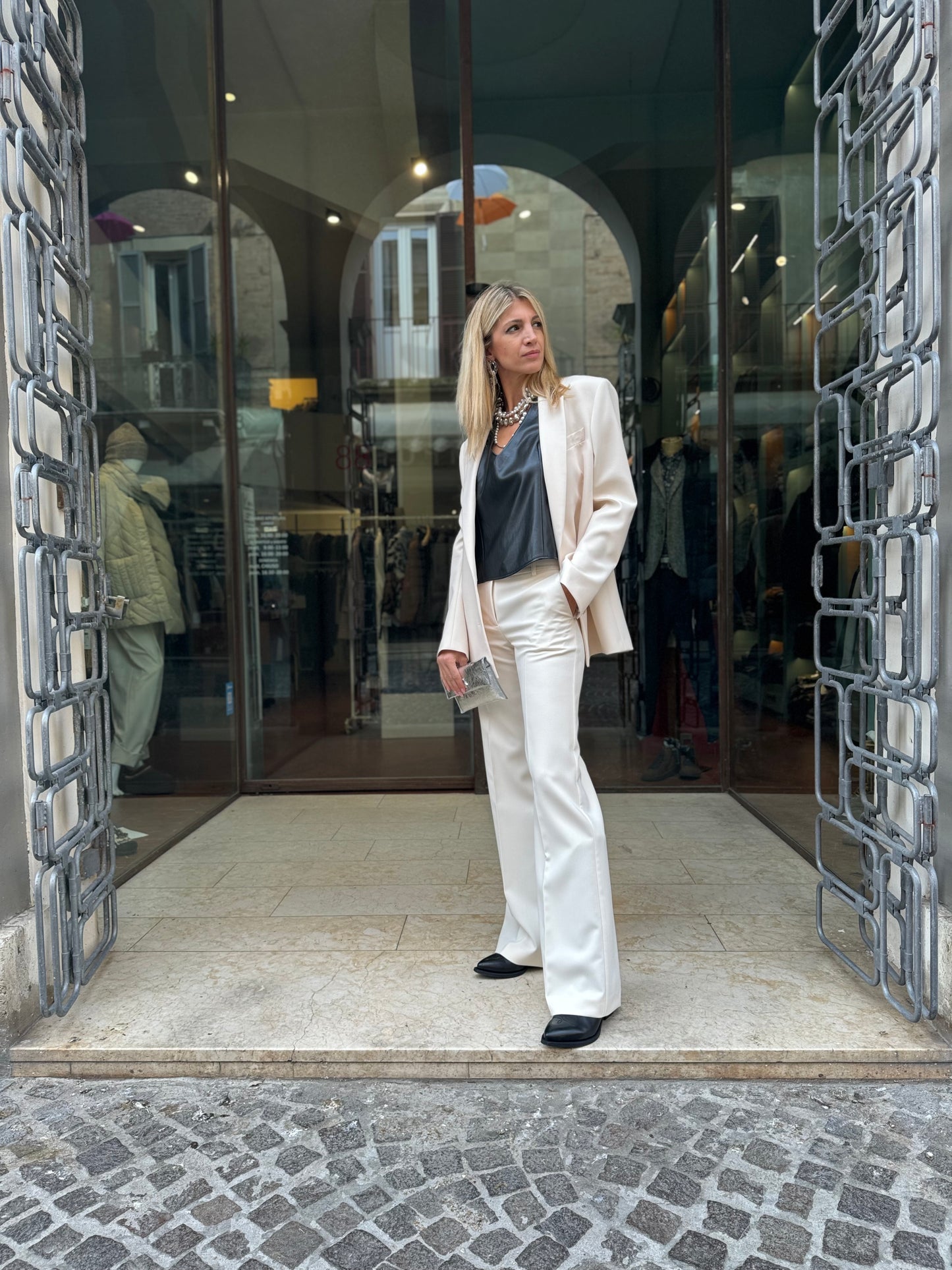 Patrizia Pepe Giacca over due bottoni in twill PANNA