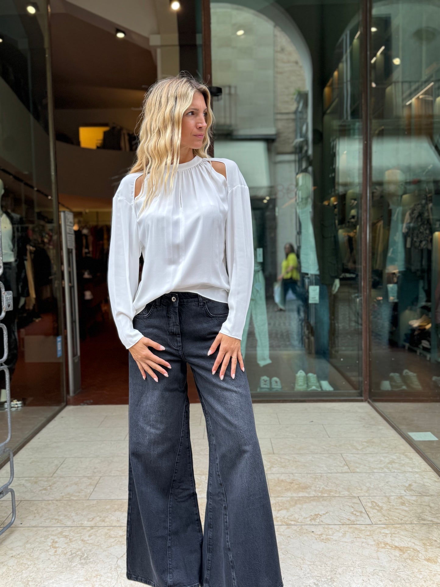 PATRIZIA PEPE Blusa m/l viscosa BIANCO