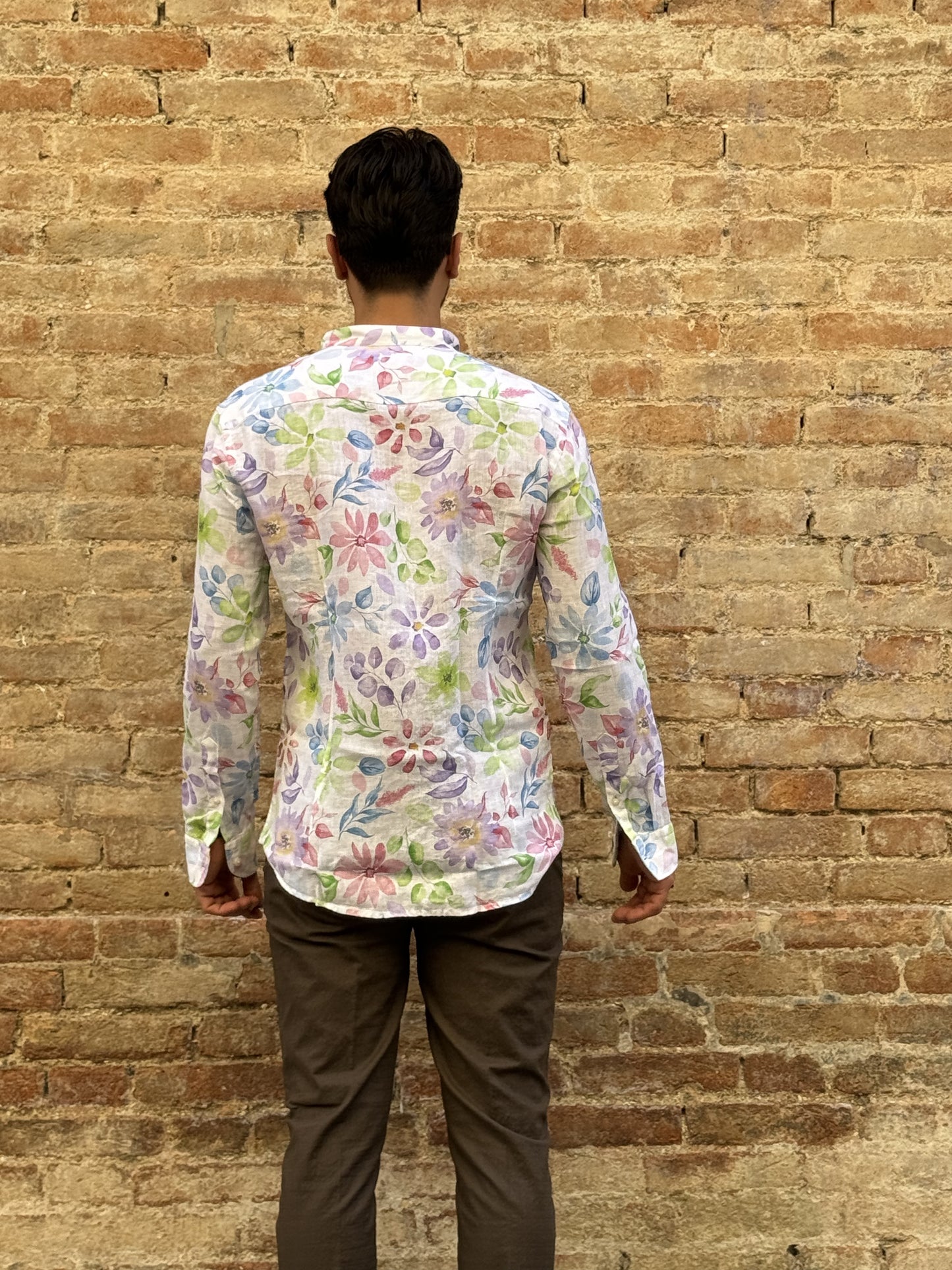 Bastoncino coreana lino fiore verde rosa FANTASIA