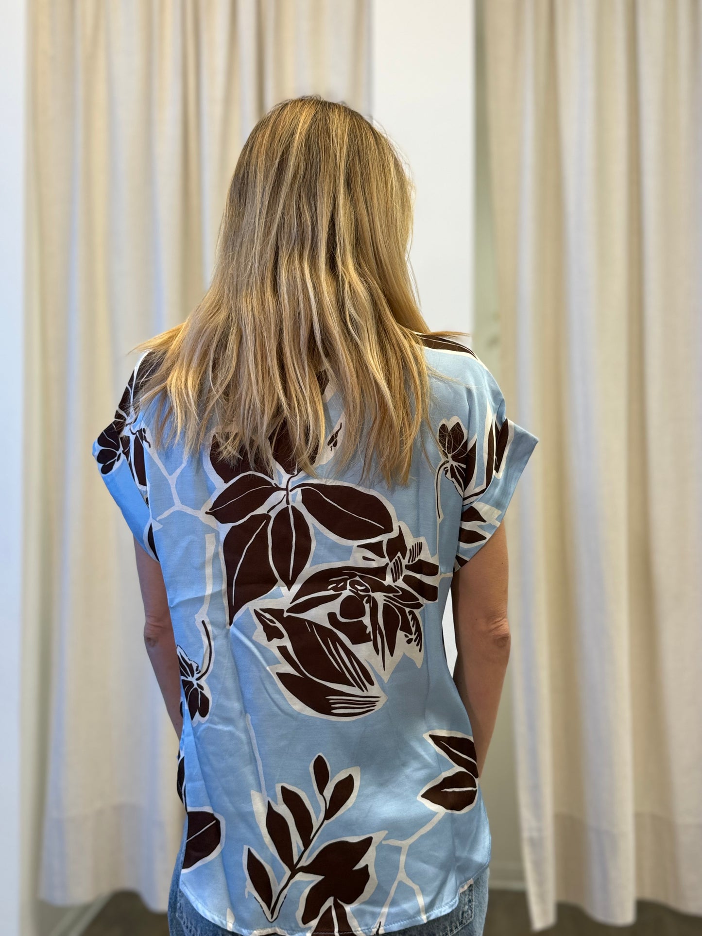 Susy Mix Camicia fantasia floreale CELESTE