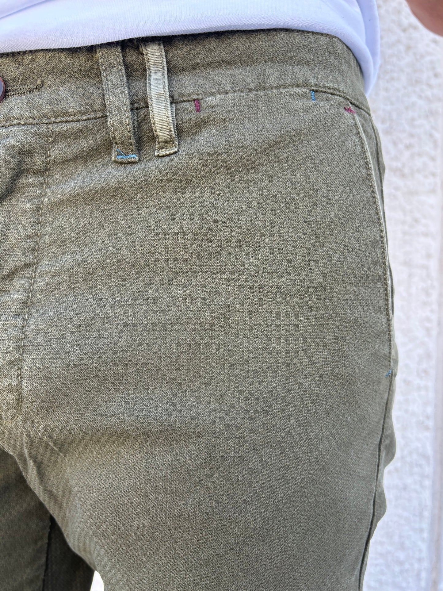 Savoir Faire pantalone tasca uomo microfantasia VERDE