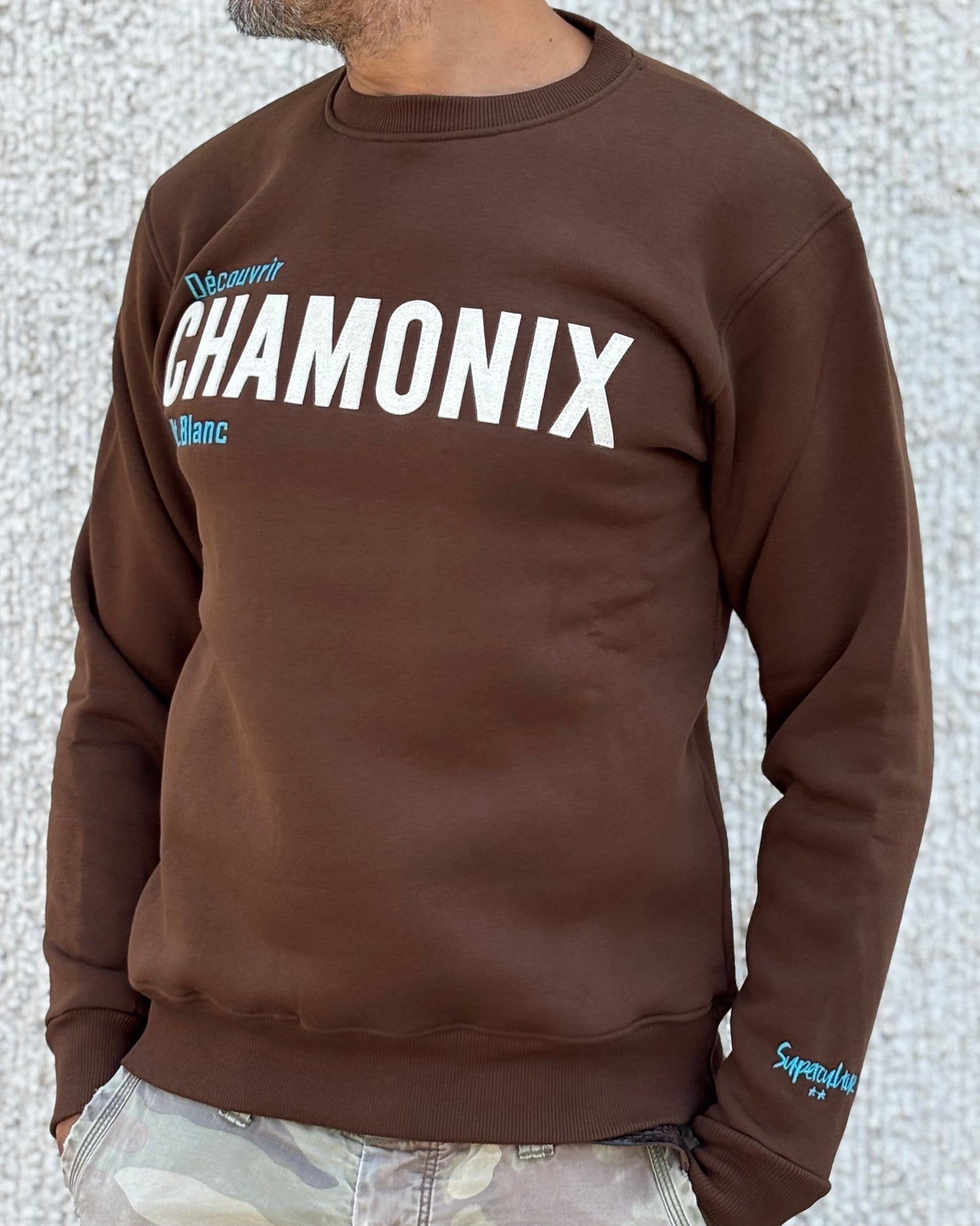 Superculture Felpa girocollo CHAMONIX panna CIOCCOLATO