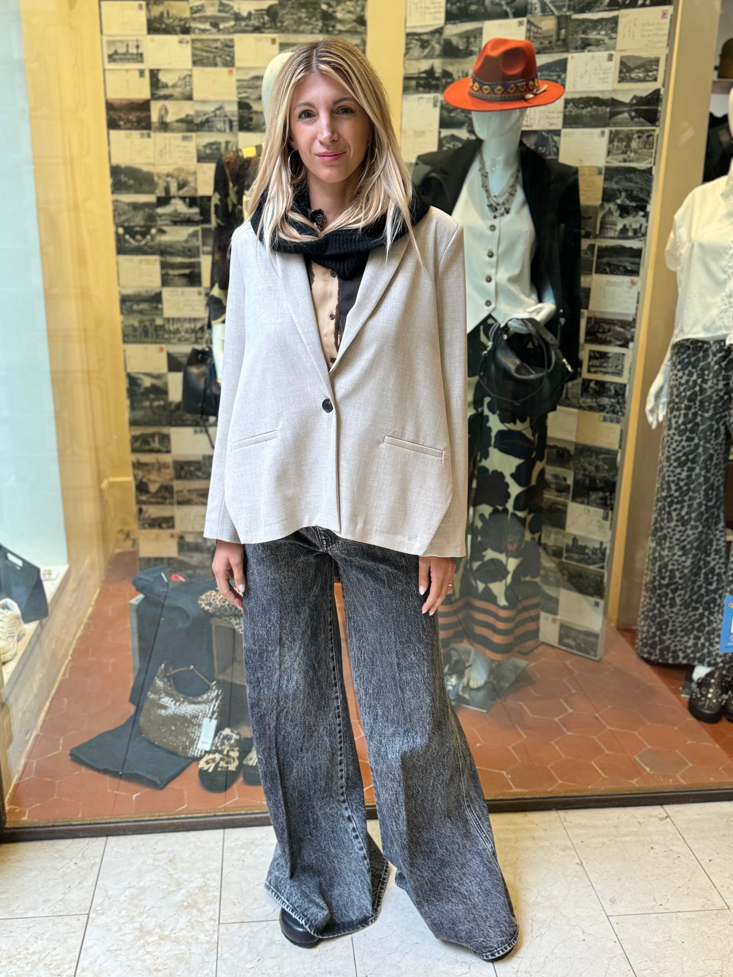 Cycle 442P535 Jeans palazzo GRIGIO SCURO