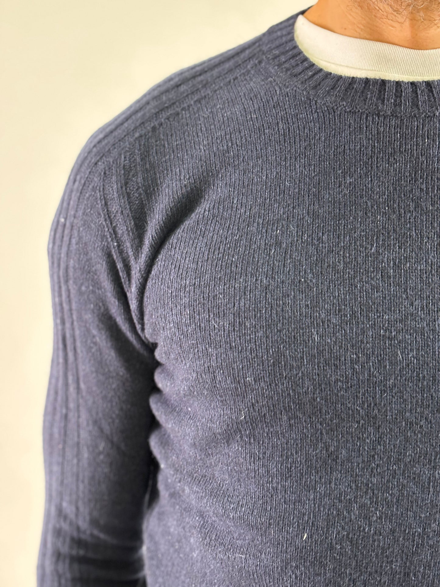 Retois Maglia girocollo ml in lana BLU