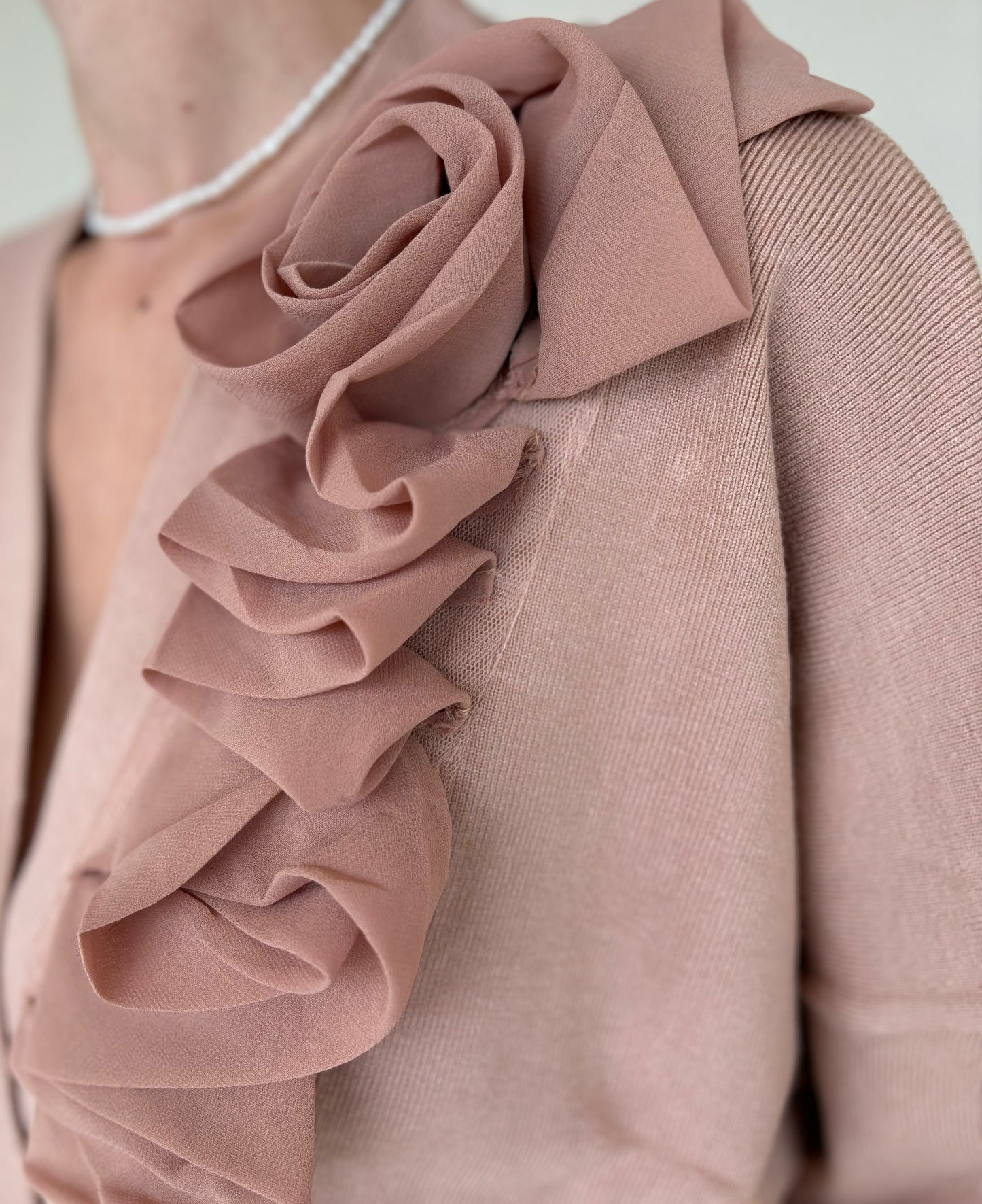 Loft88 Cardigan con rouches BEIGE