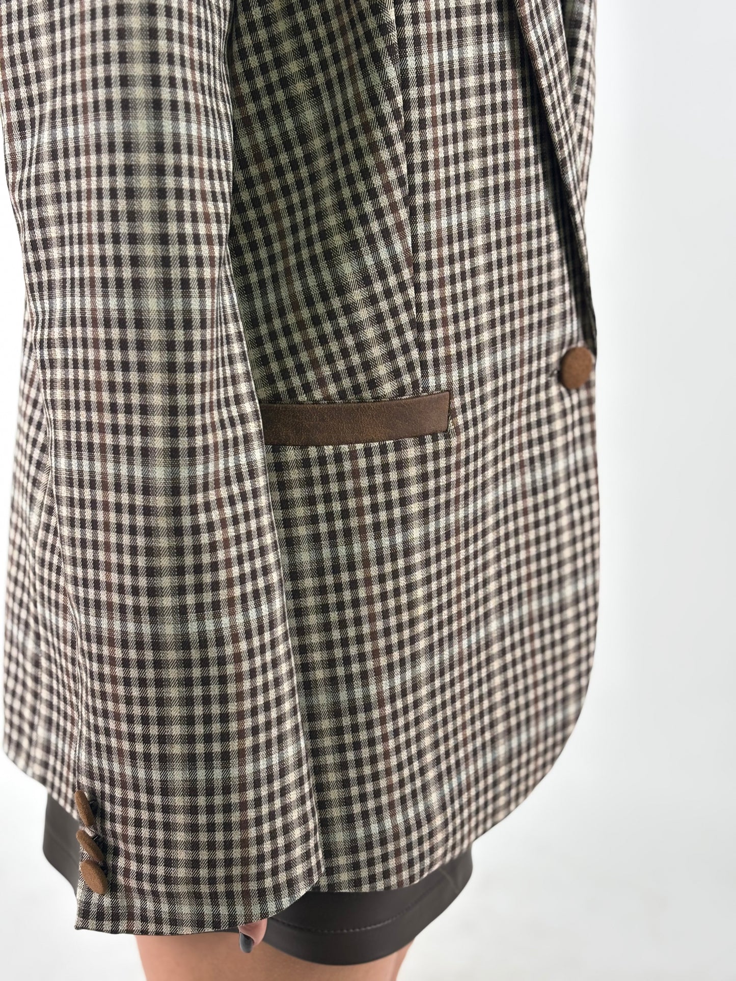 Susy Mix Giacca un bottone SCACCO MARRONE