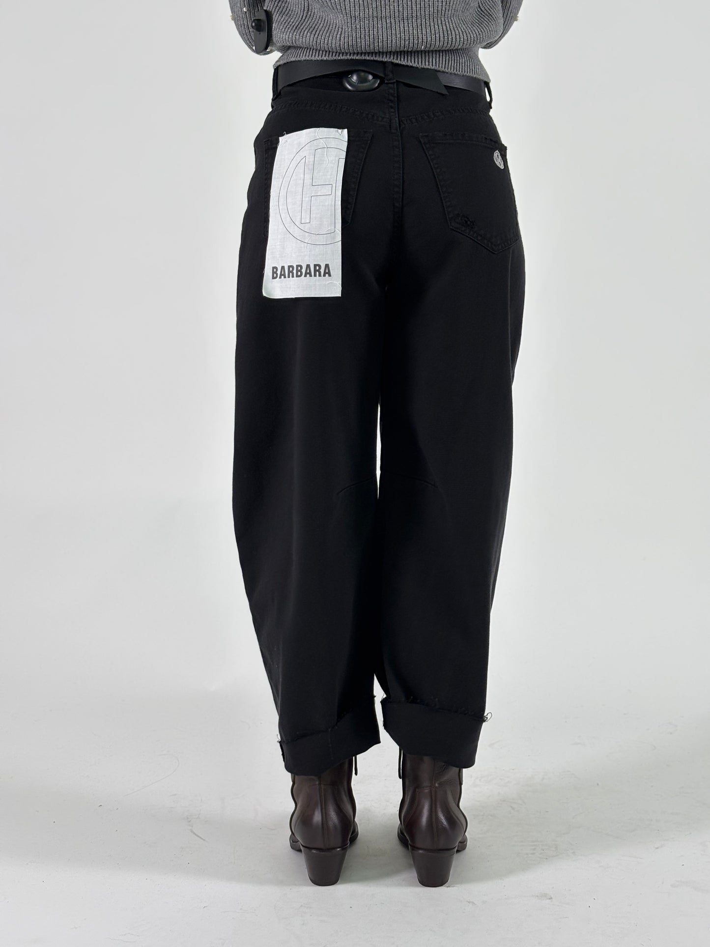 Haveone Jeans barbara modello ballon NERO