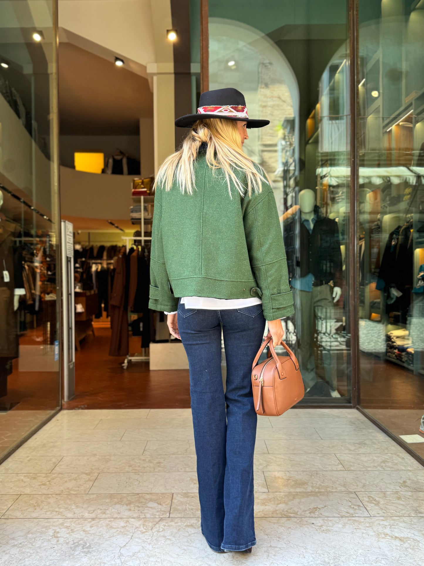 Mercì Giubbino interno trapuntato e colletto VERDE