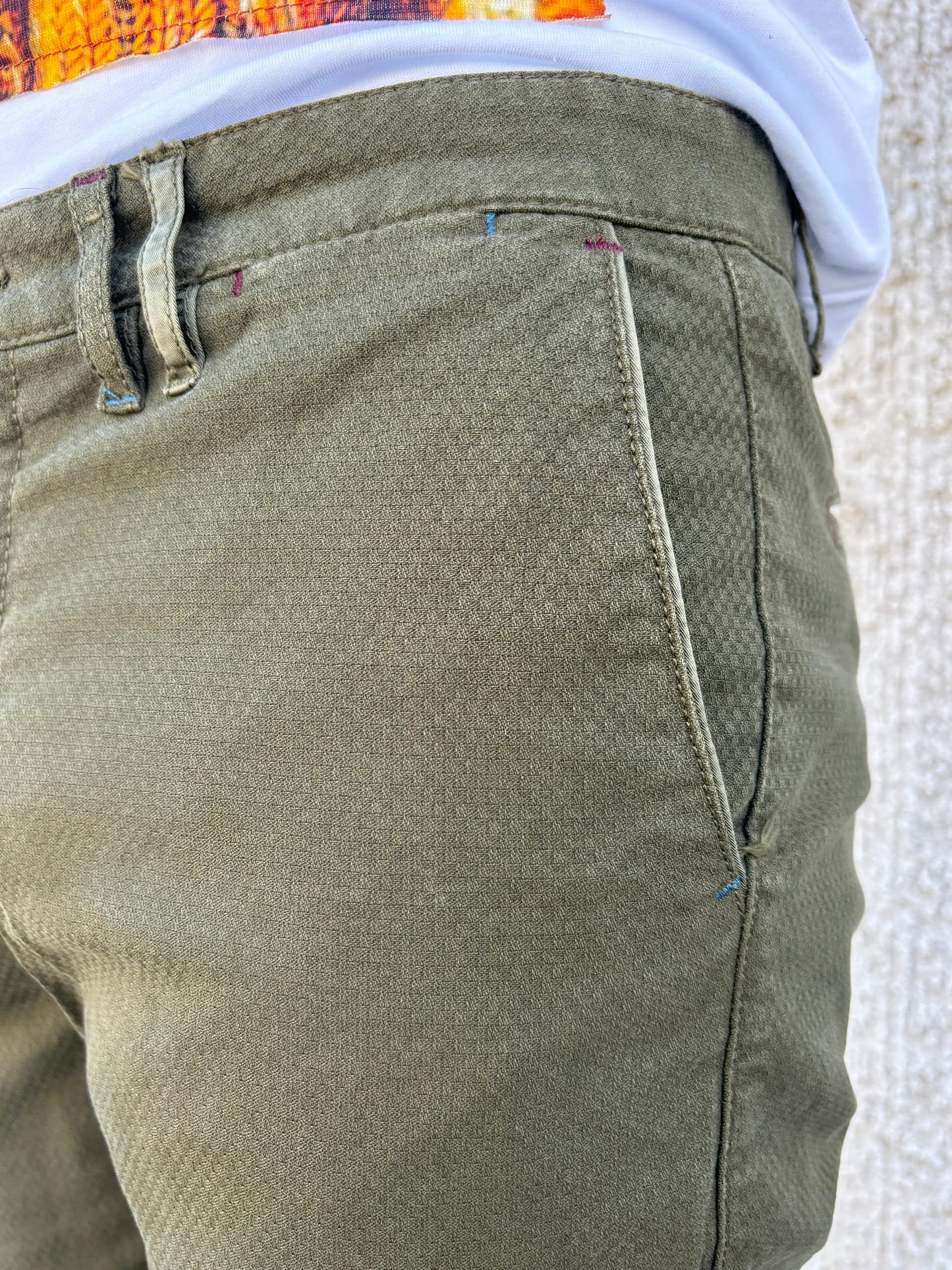 Savoir Faire pantalone tasca uomo microfantasia VERDE