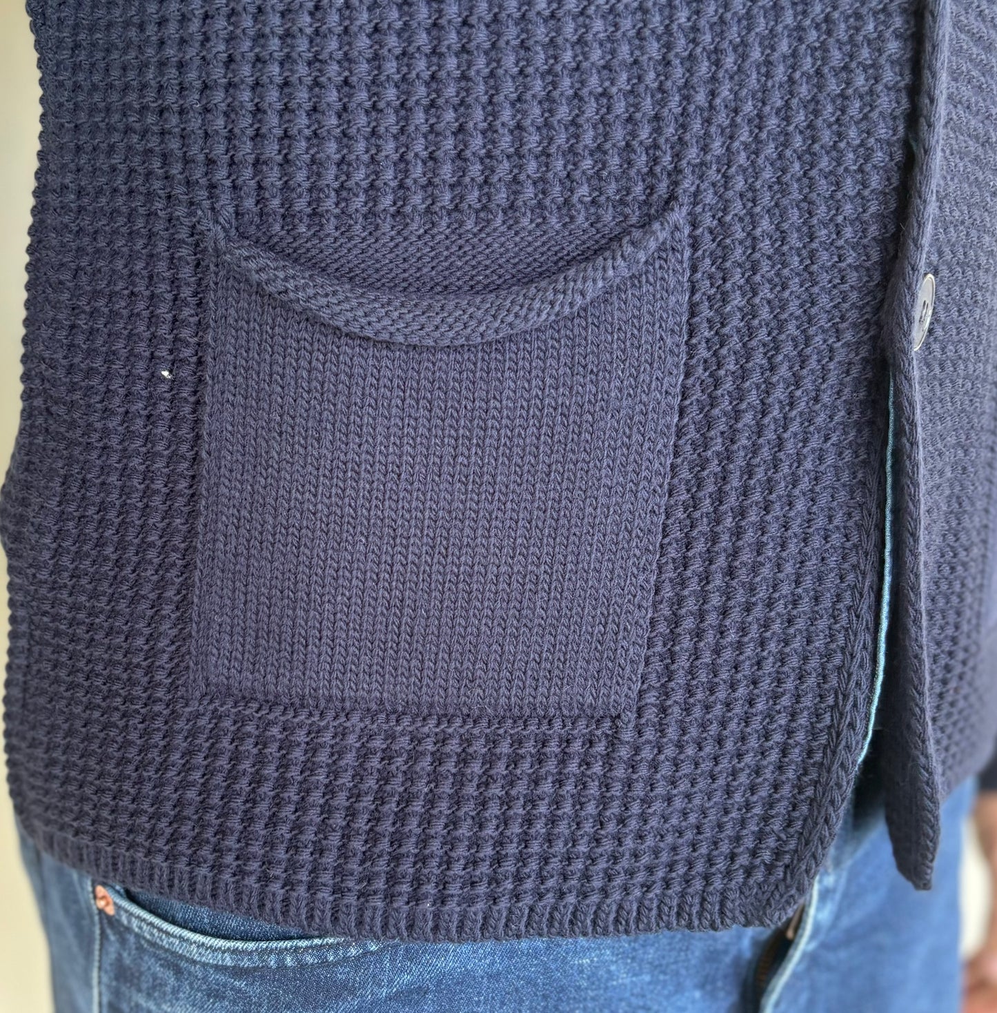 Trepuntonove Giaccamaglia monopetto con rever BLU