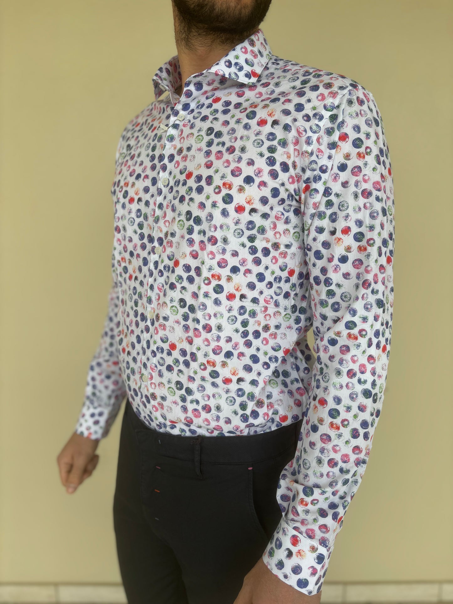 Alessandro Lamura Camicia fantasia tondi colorati MULTICOLOR