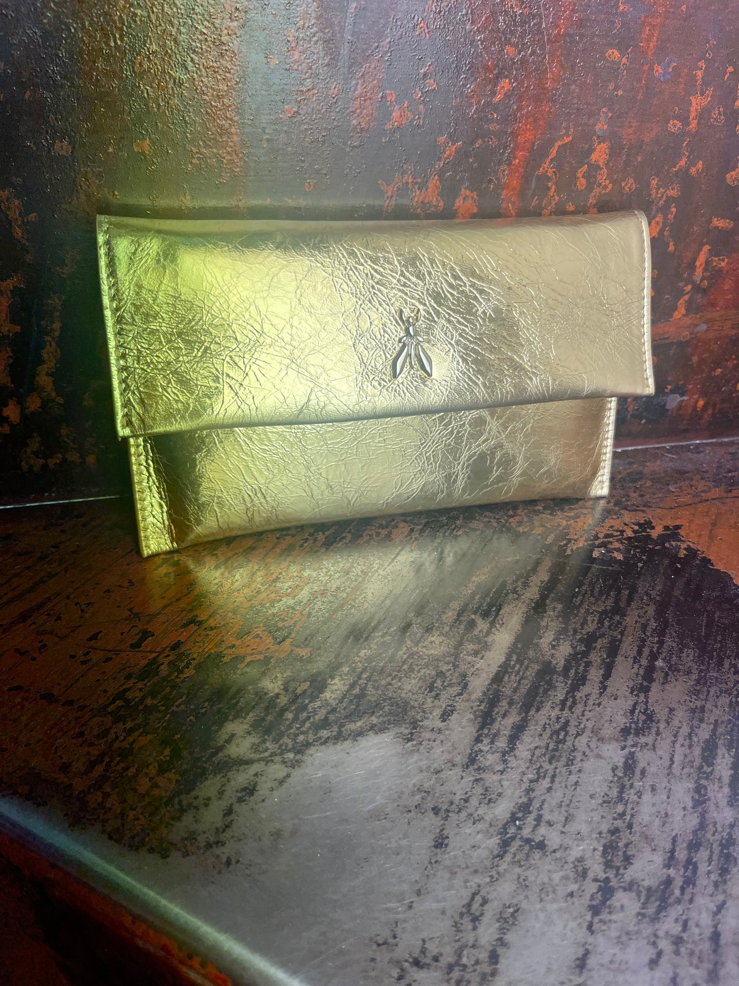 Patrizia Pepe Pochette martellata ORO