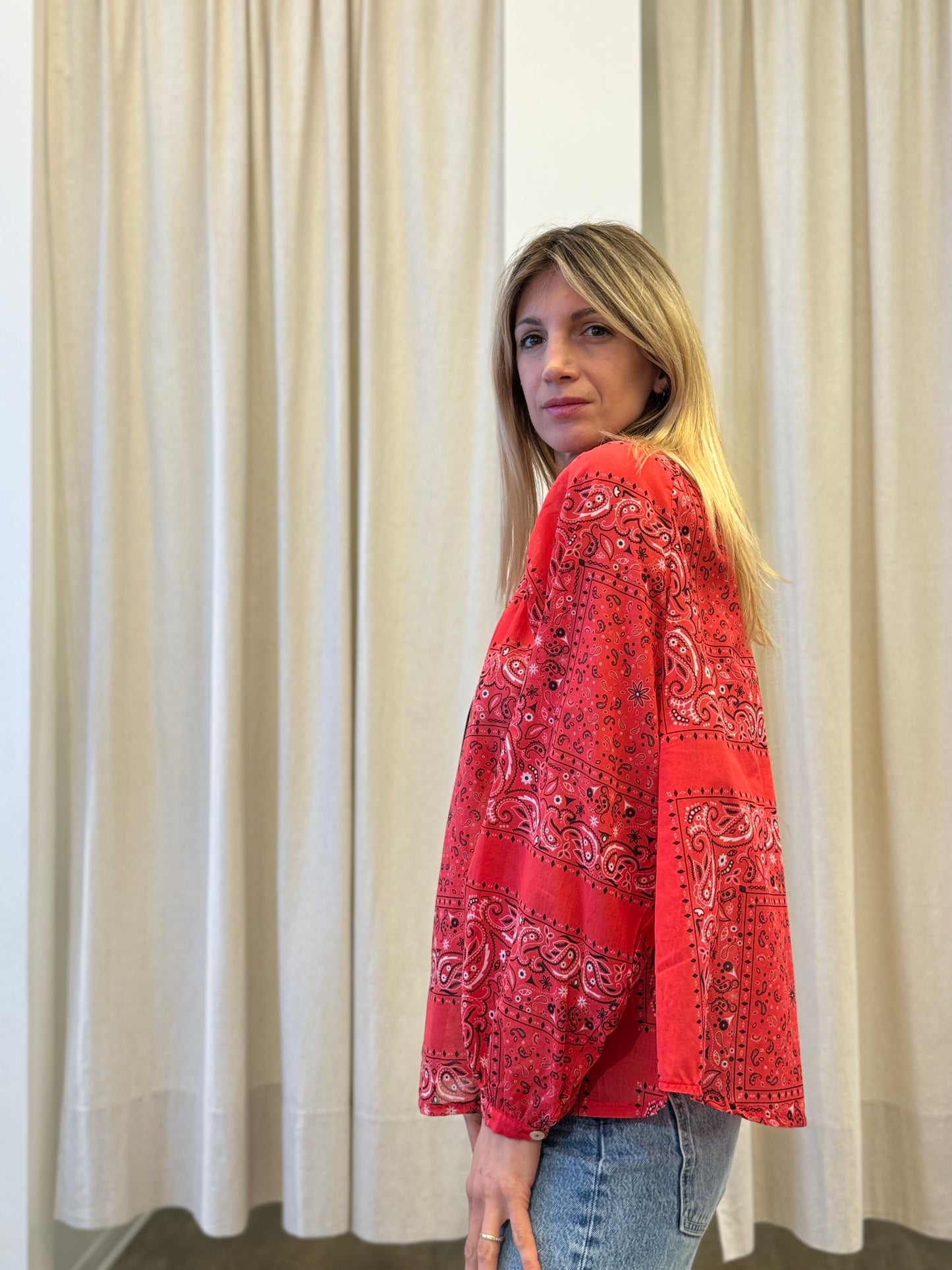 Susy Mix Camicia pittore fantasia ROSSO