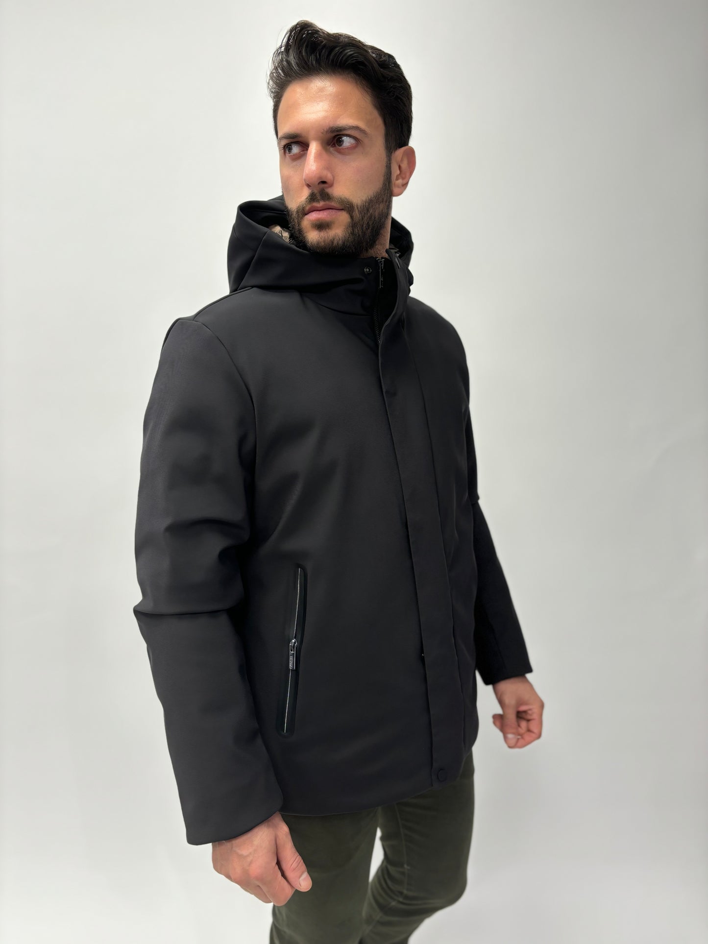 Heskimo Parka corto con imbottitura soft shell NERO