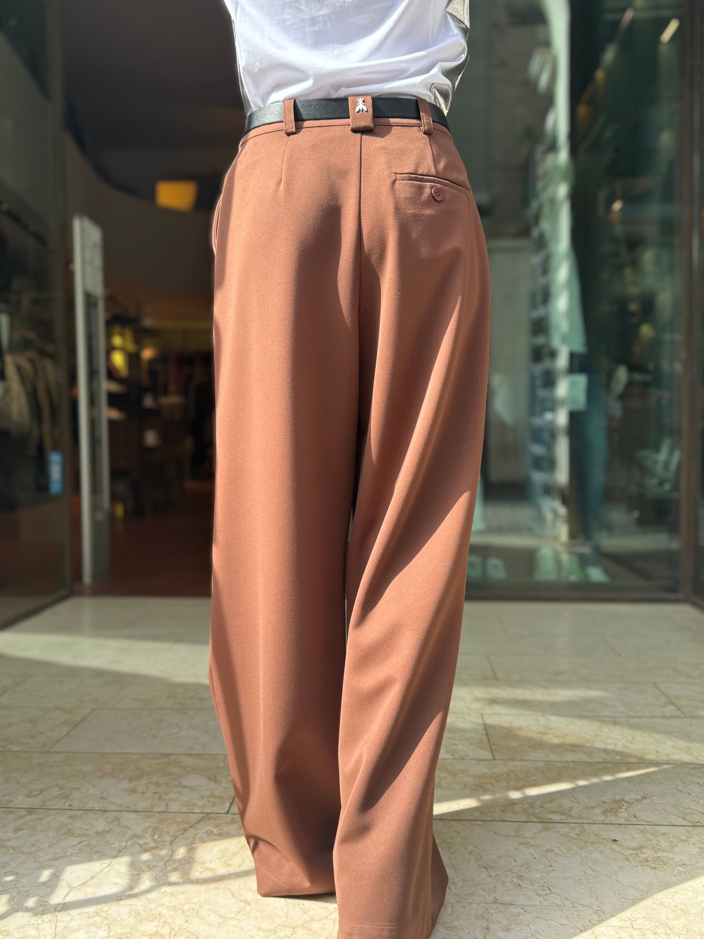 PATRIZIA PEPE Pantalone palazzo MARRONE