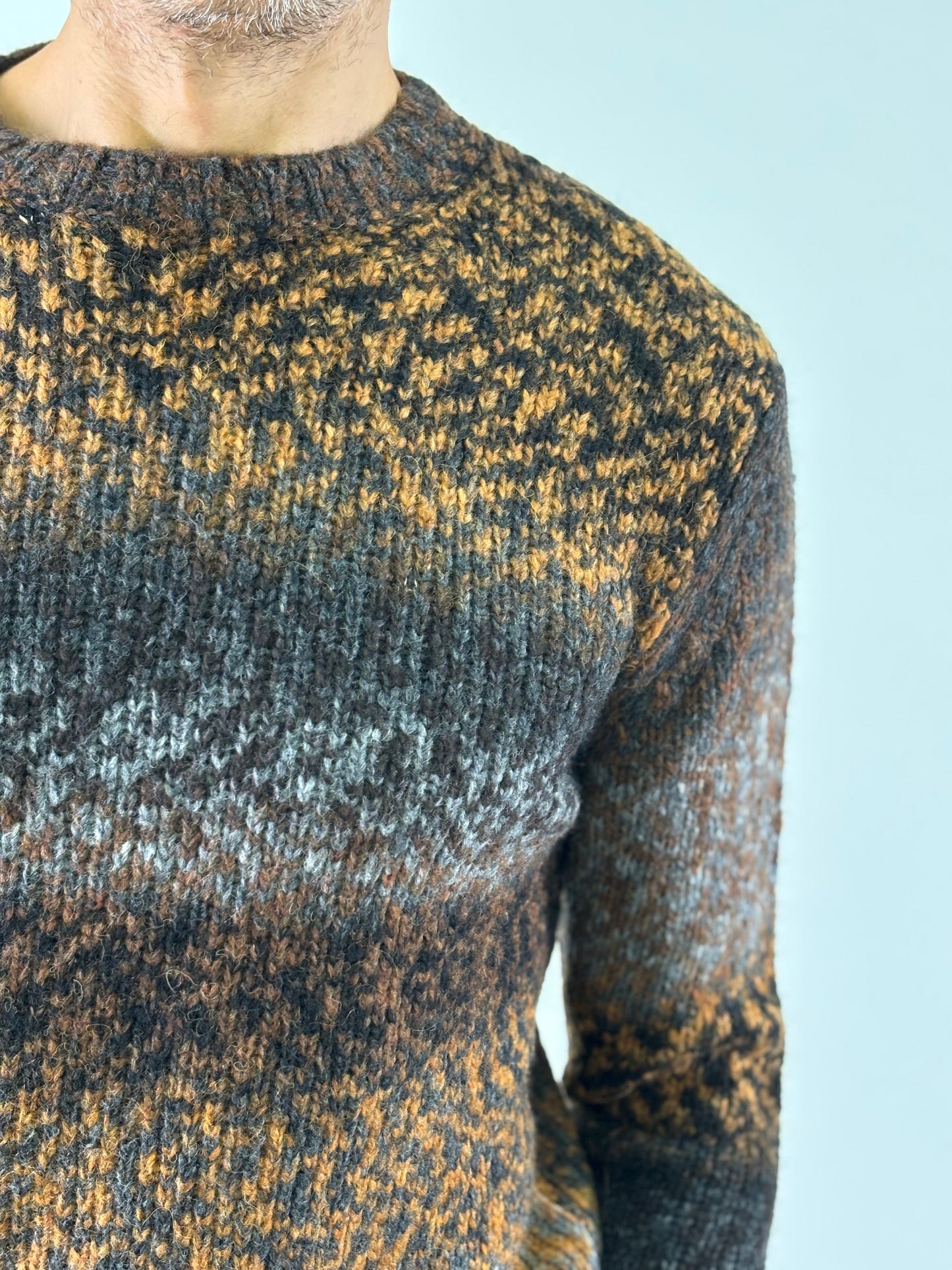 Retois Maglia girocollo ml multicolor MARRONE