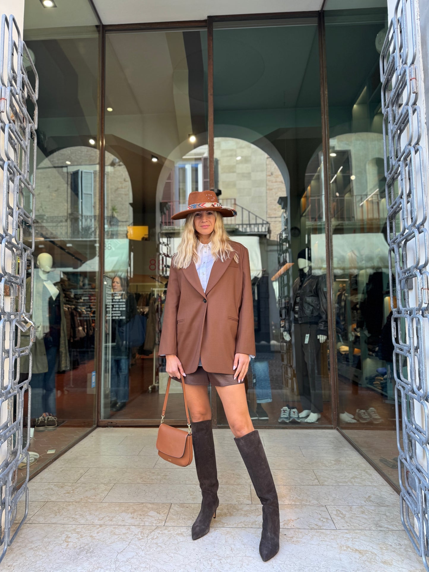 Mercì Giacca un bottone trama diagonale CAMMELLO