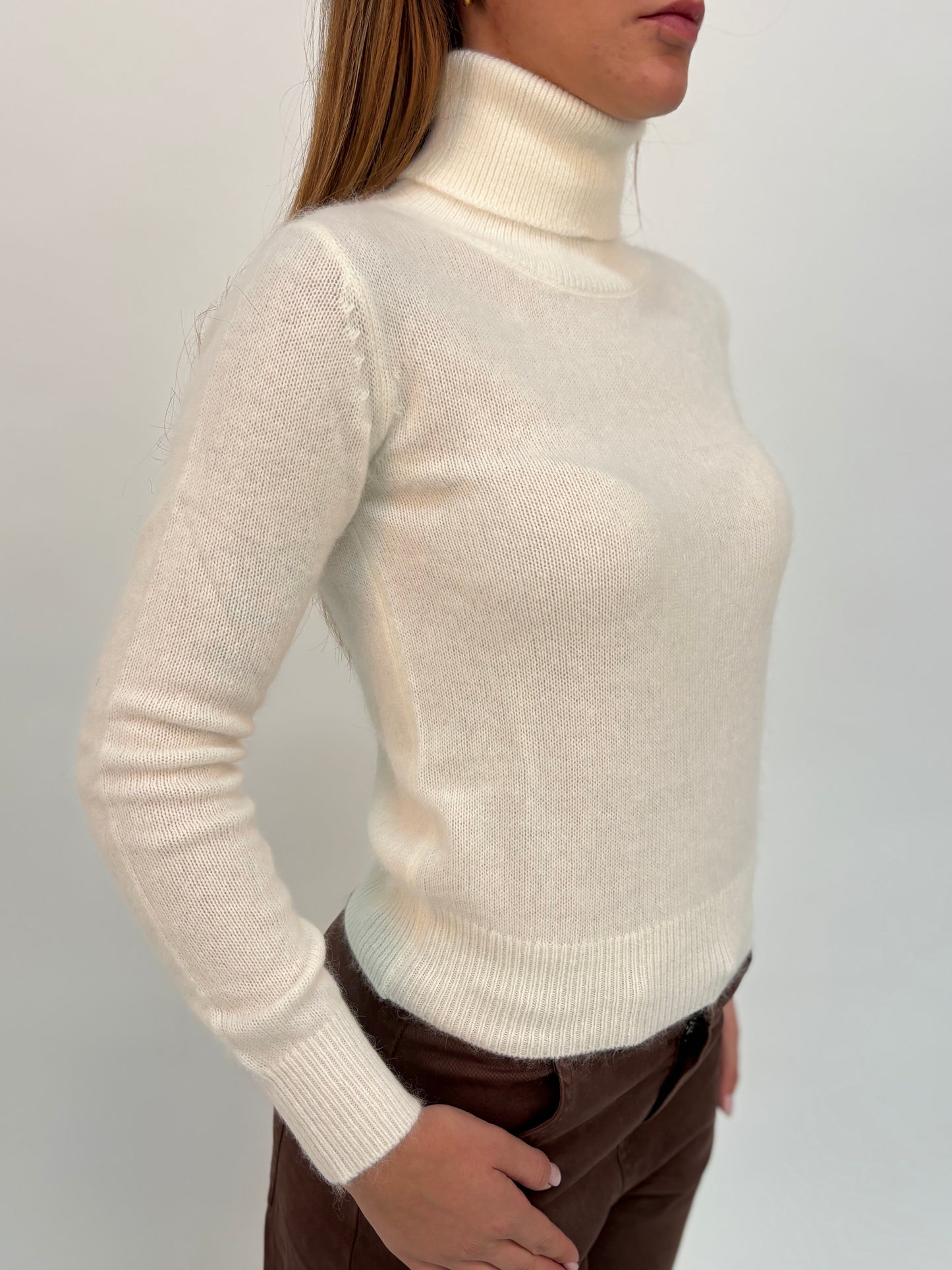 Kocca Maglia collo alto angora/lana PANNA