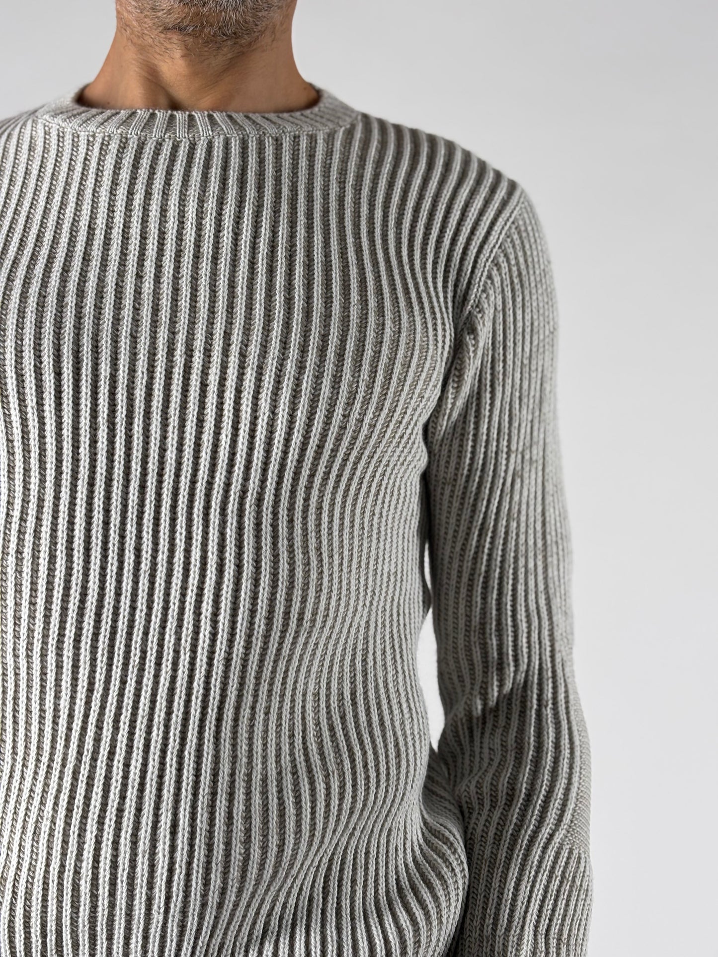 BL11 Maglia girocollo costa inglese BIANCO /BEIGE