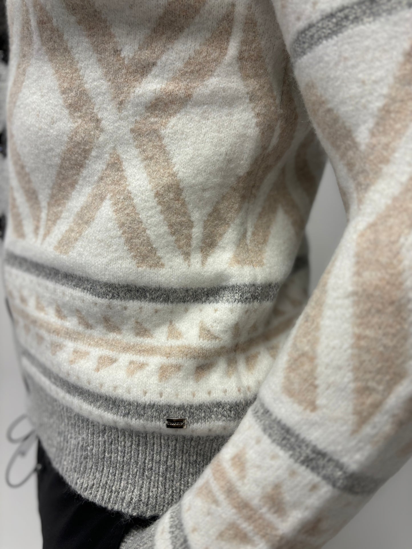 Markup Cardigan monopetto con bottoni c/sciallato fantasia scandinava GRIGIO MELANGE