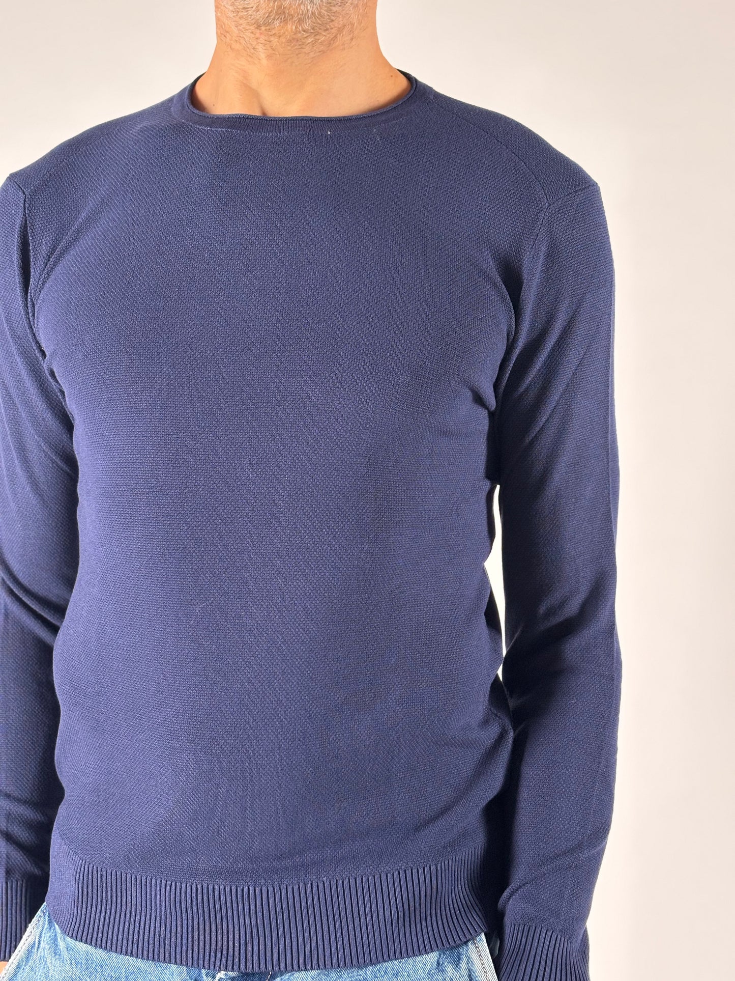 Loft88 Maglia girocollo ml operata in viscosa BLU