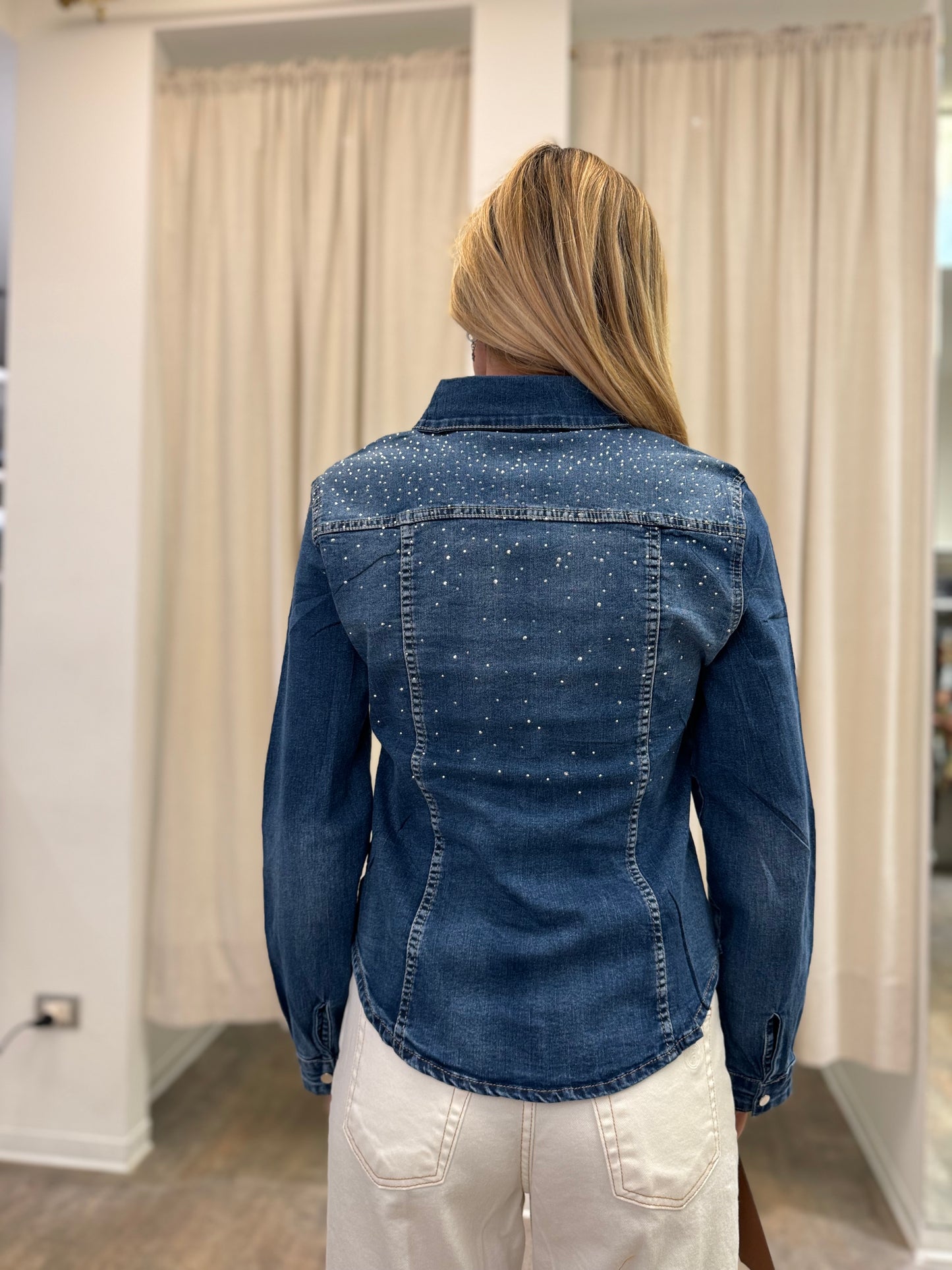 Susy Mix Camicia di jeans con appl.strass DENIM