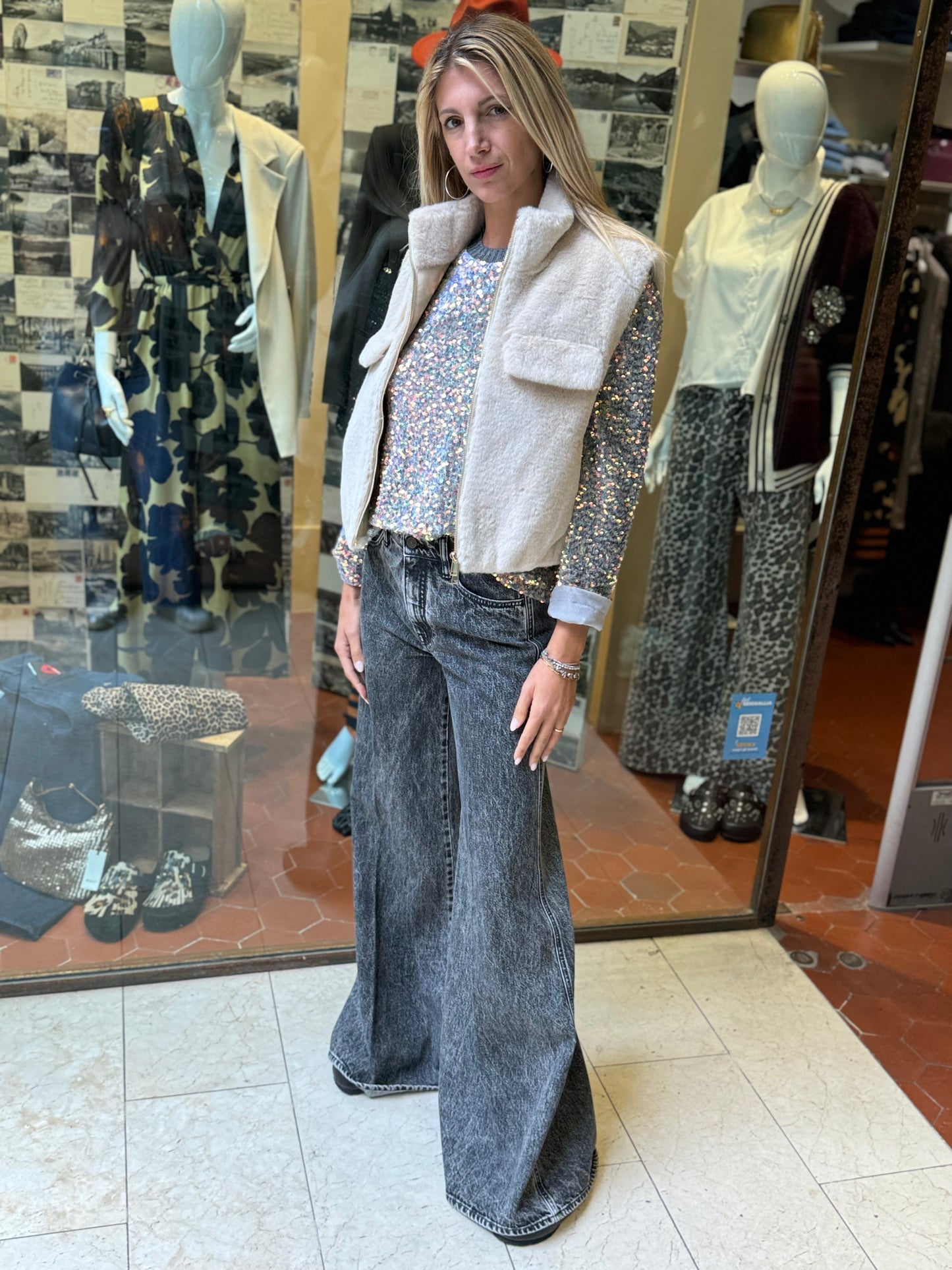 Kocca Maglia girocollo con paillettes FANTASIA