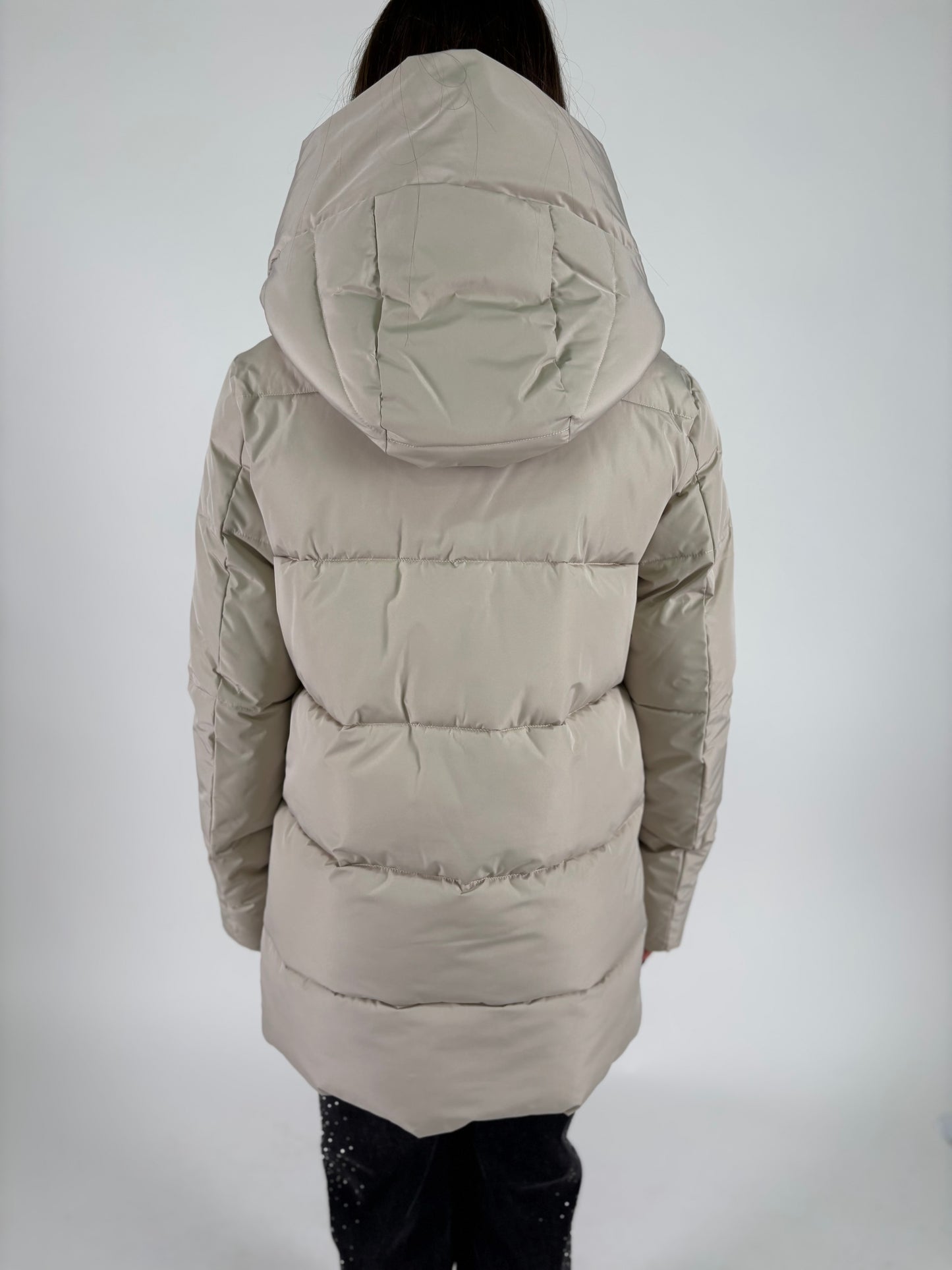 Relish Piumino lungo con cappuccio AVORIO