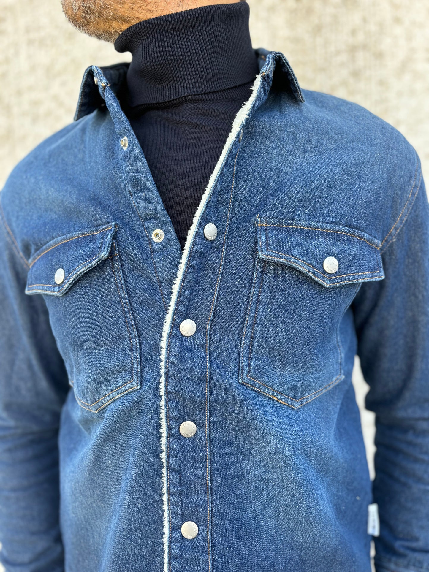 Markup Maglia c/alto con taschino in viscosa BLU