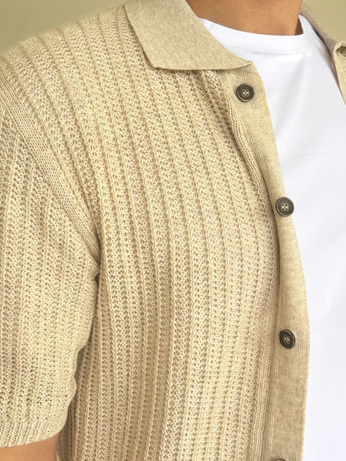 BL11 Maglia cardigan m/c BEIGE