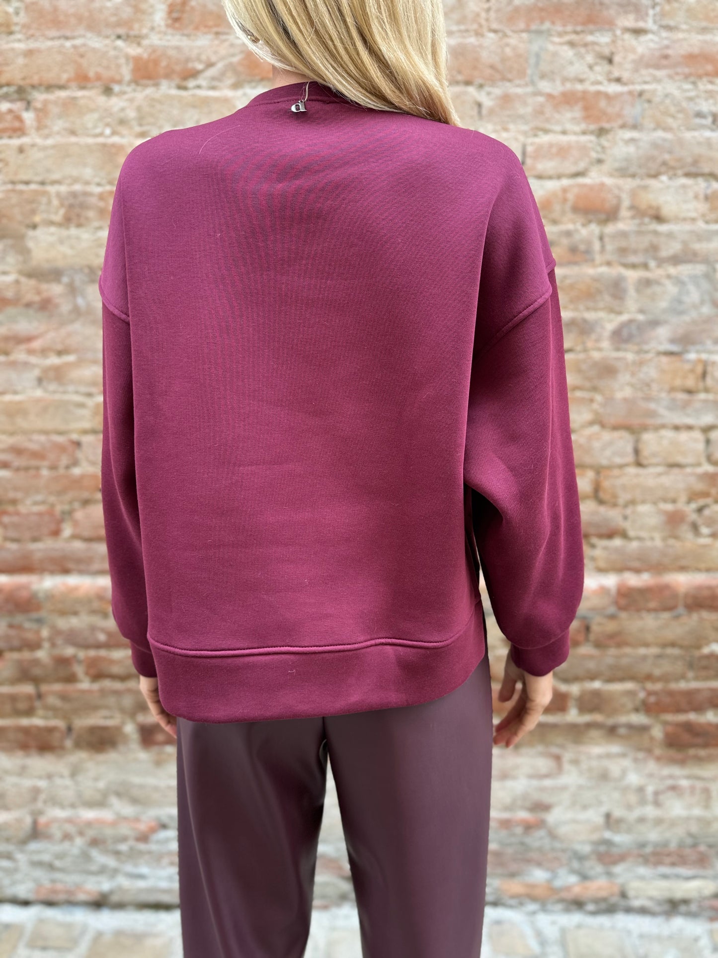 Dixie Felpa over con appl. fiocco lurex BORDEAUX