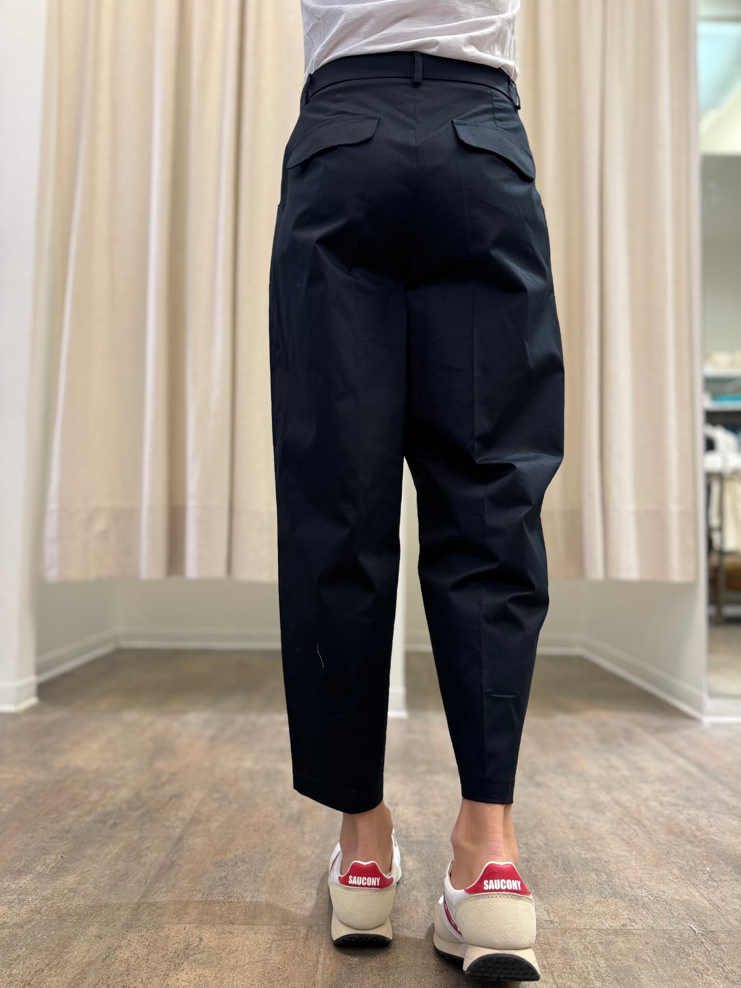 Susy Mix Pantalone cropped con patte BLU
