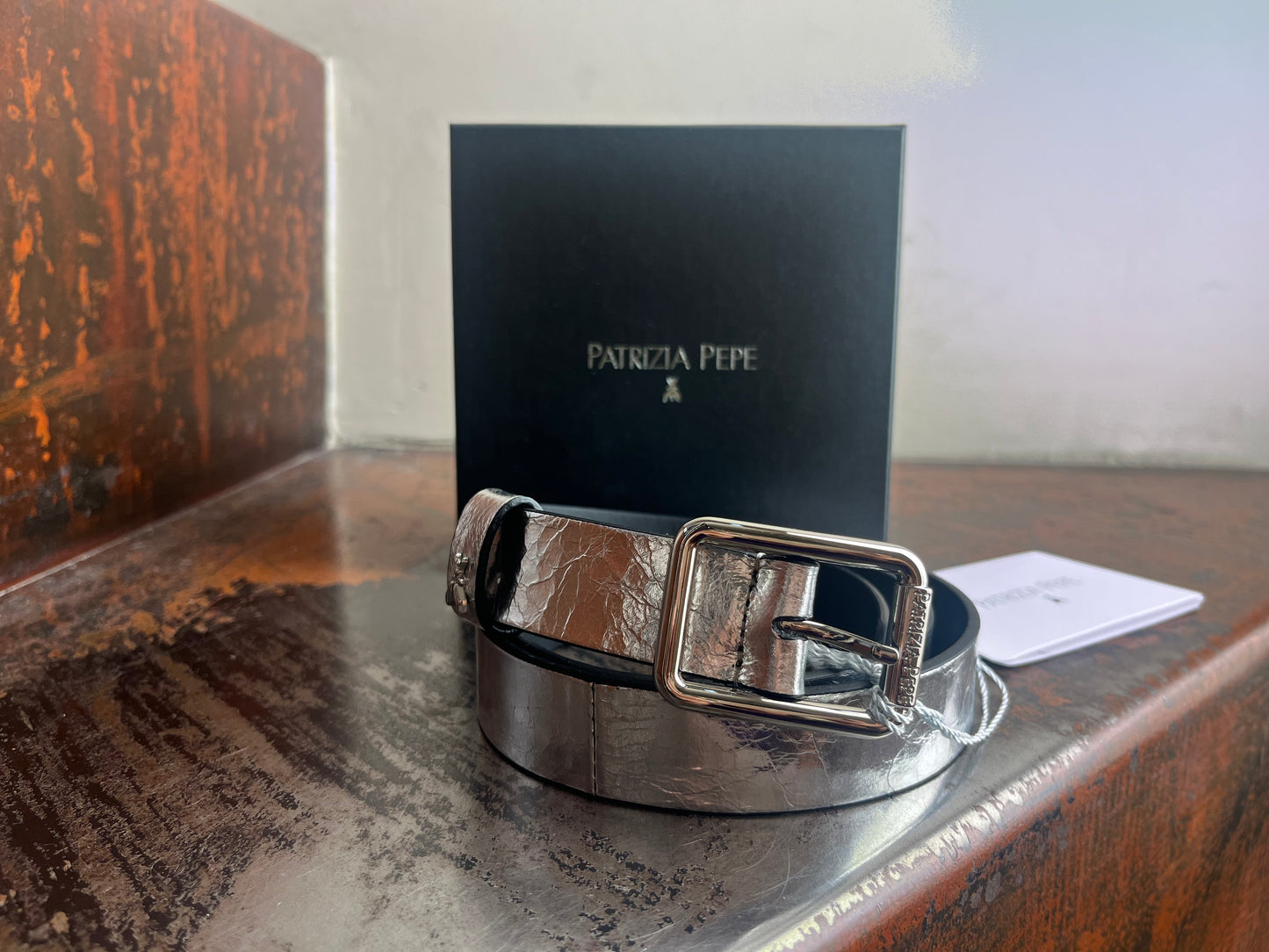 Patrizia Pepe Cintura martellata ARGENTO, fibbia argento
