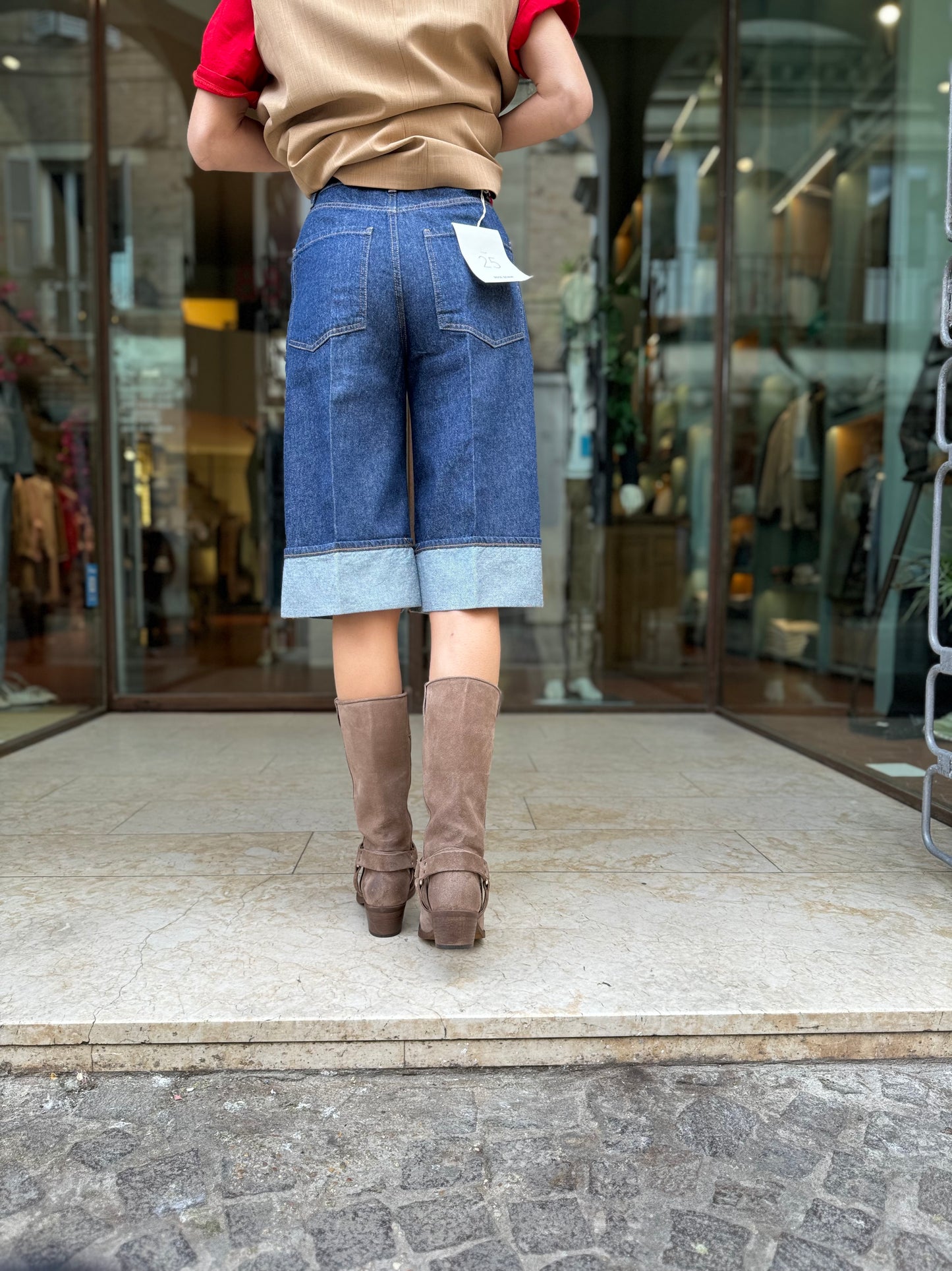 Mercì Bermuda jeans con risvolto DENIM