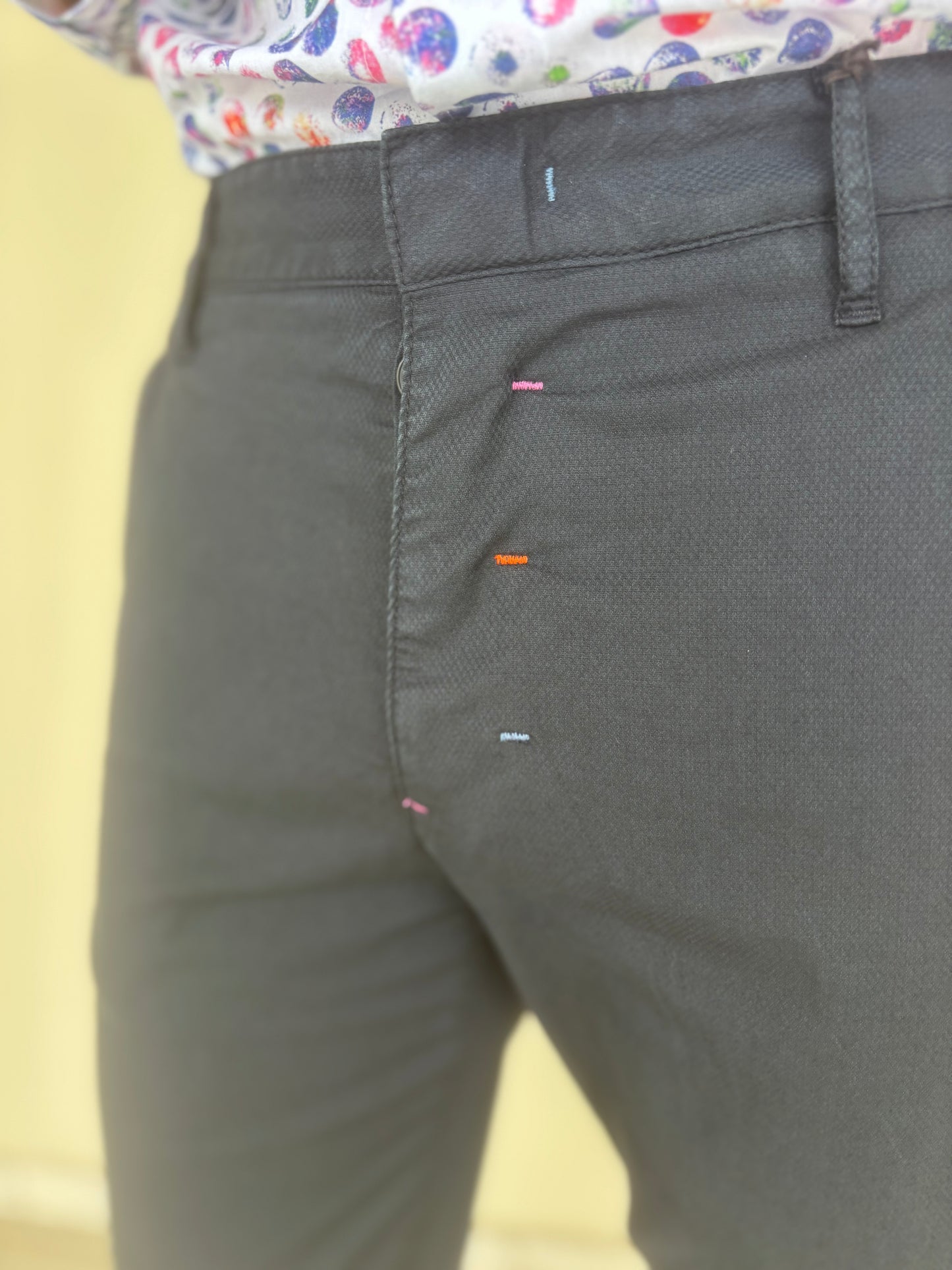 Savoir Faire pantalone tessuto armaturato slim BLU