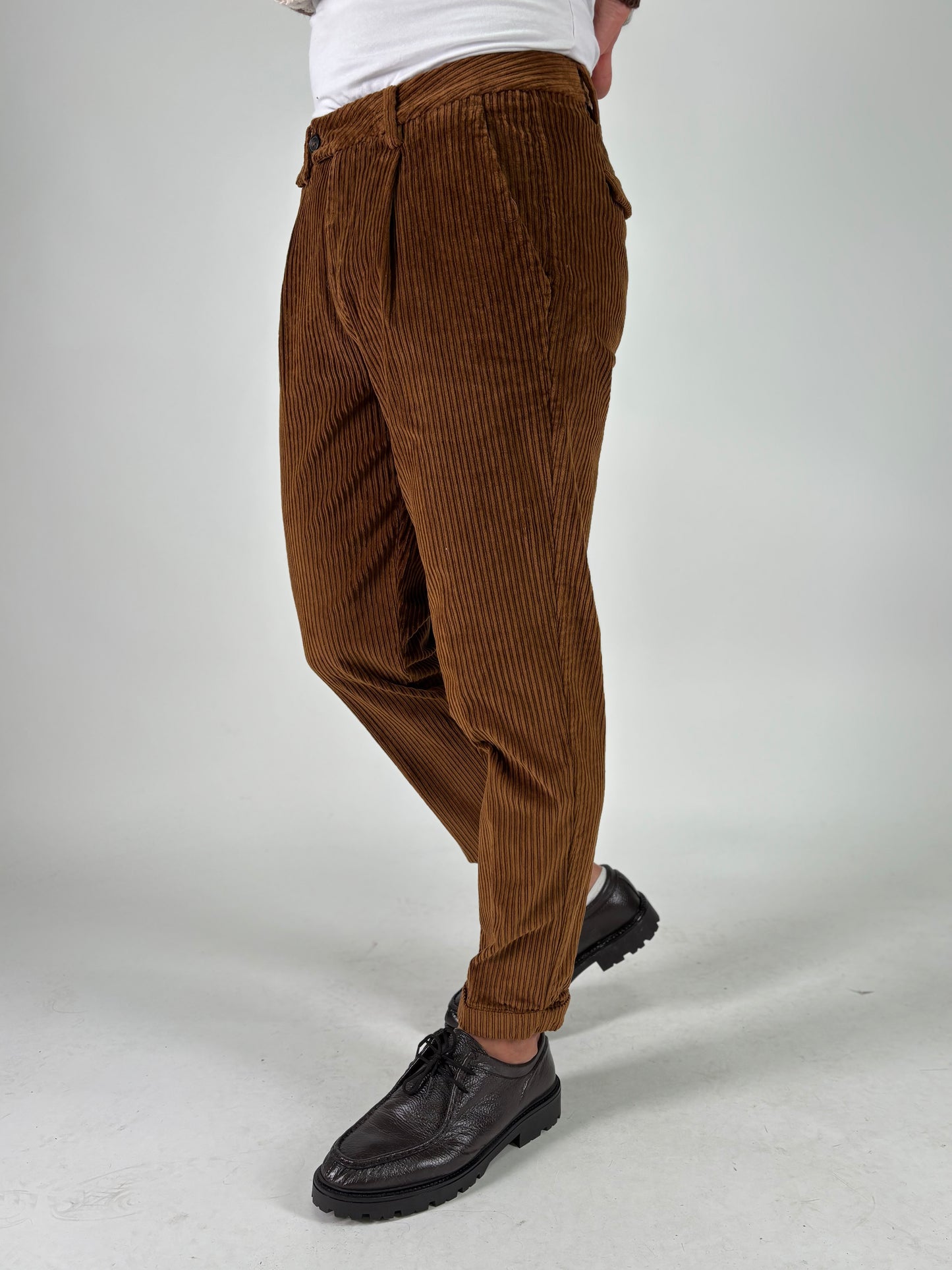 Markup pantalone velluto coste larghe MARRONE