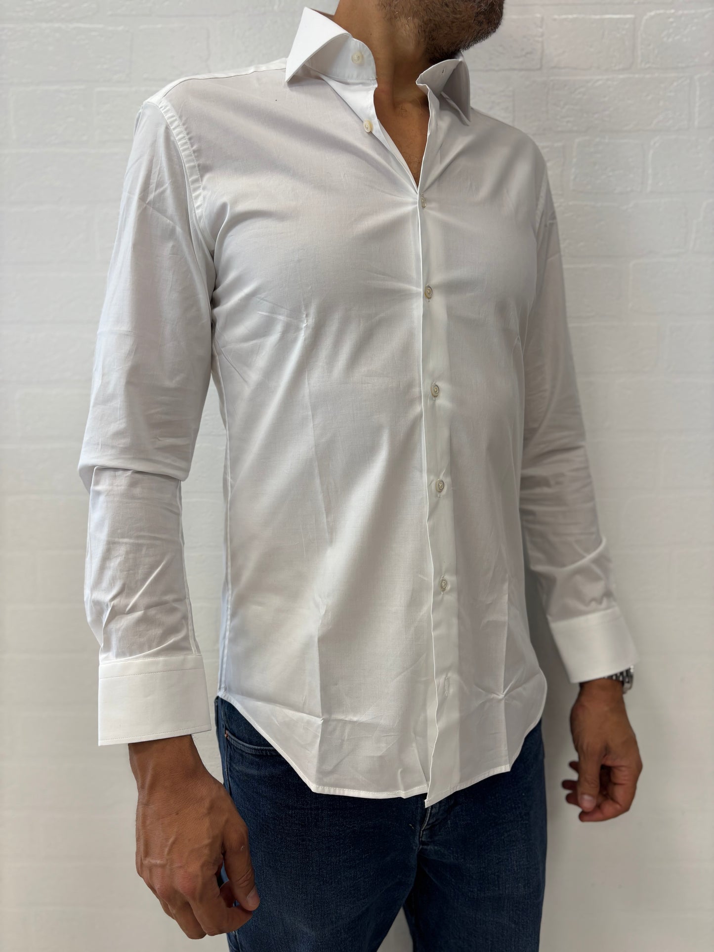 Bastoncino camicia elasticizzata cotone superior BIANCO