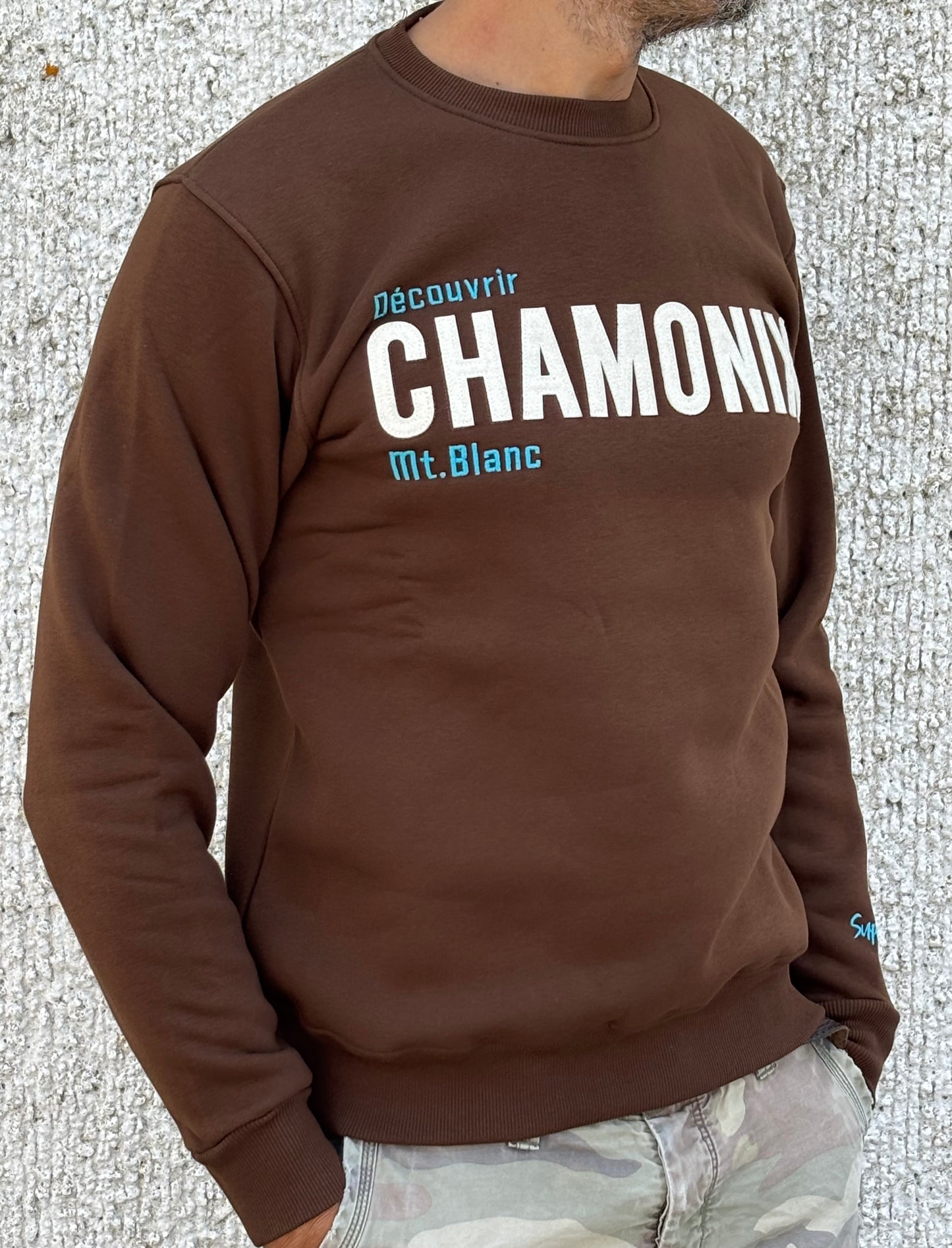 Superculture Felpa girocollo CHAMONIX panna CIOCCOLATO