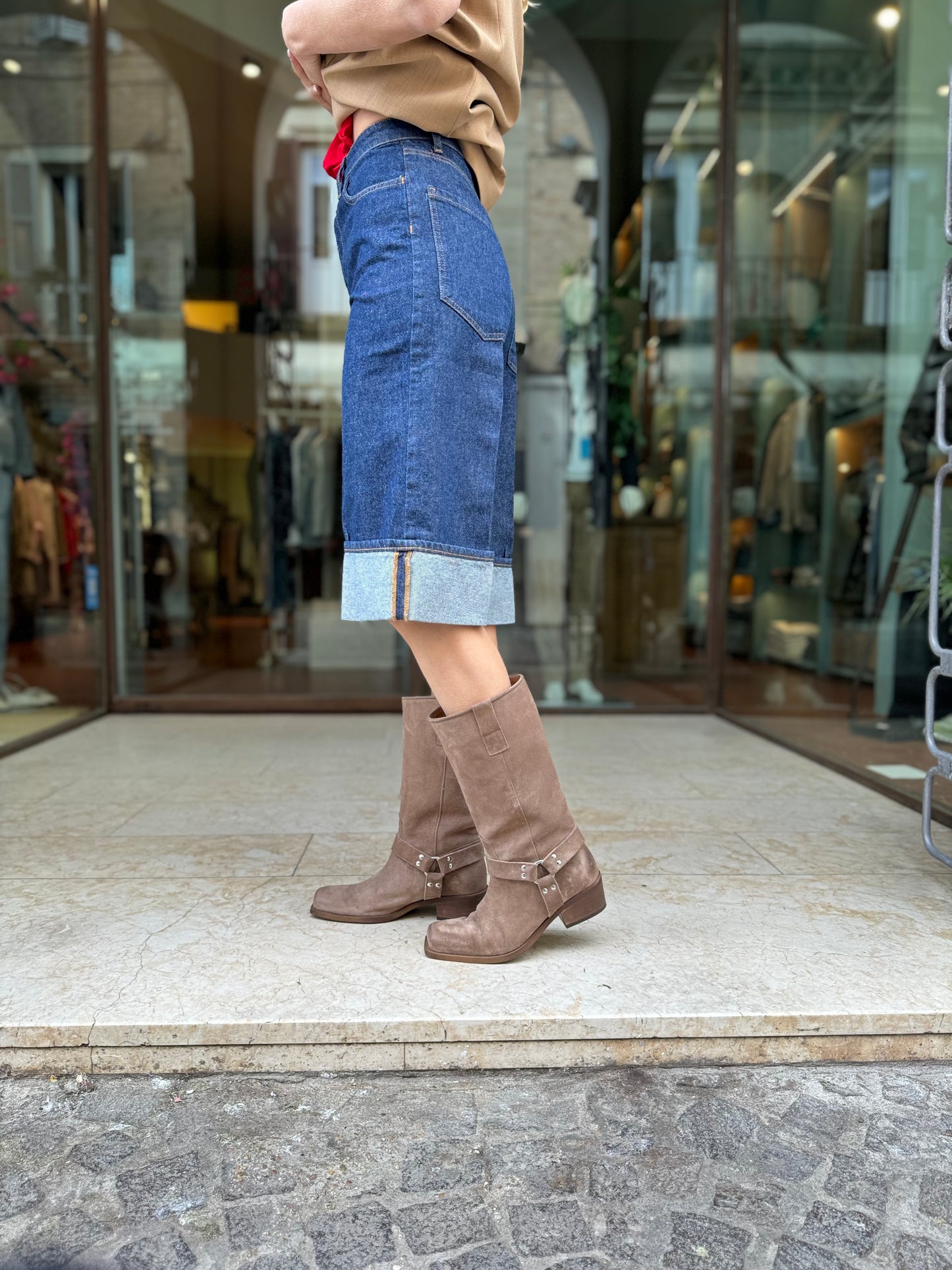 Mercì Bermuda jeans con risvolto DENIM