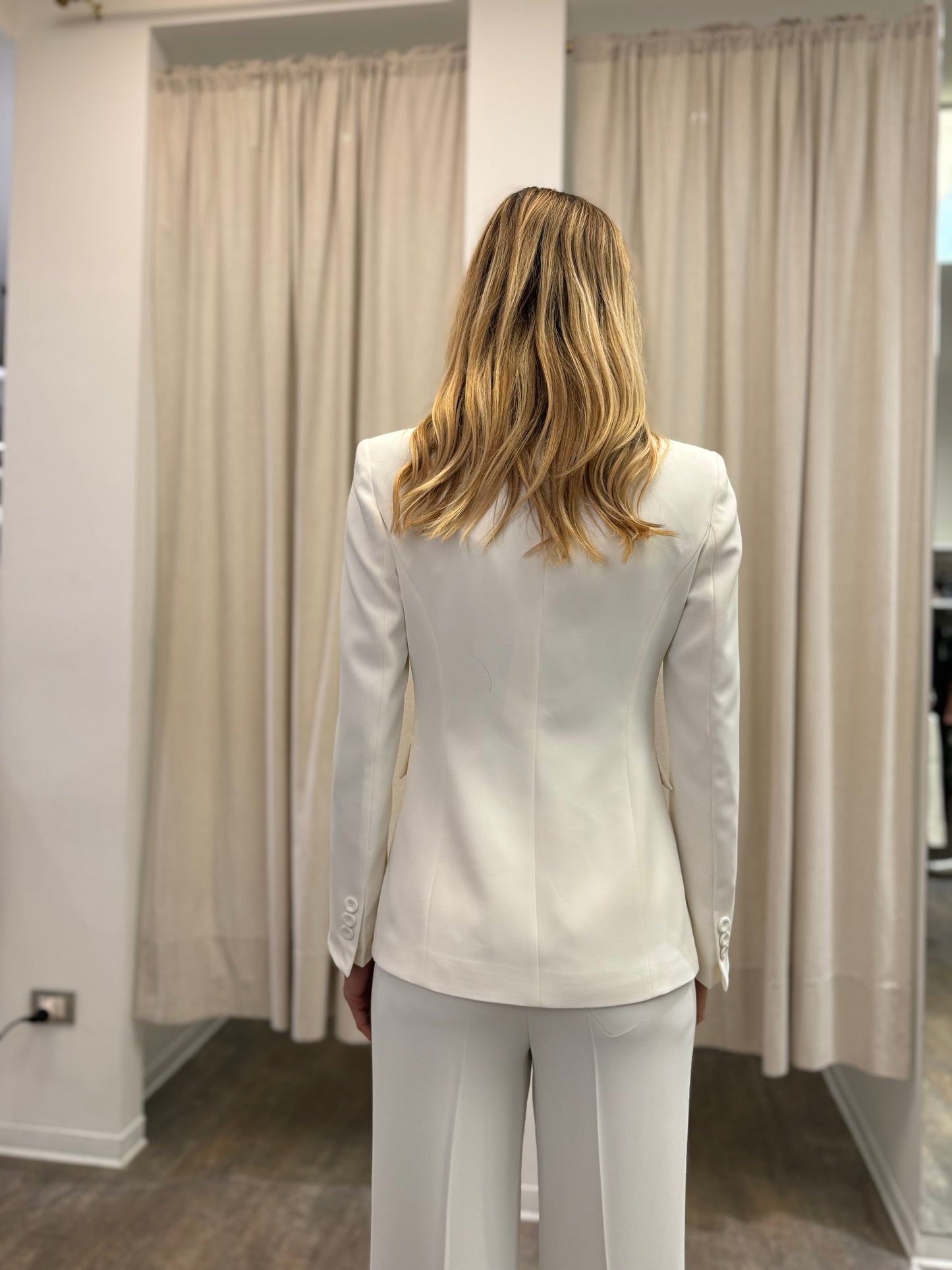 Eco giacca giacca con spacchetti BIANCO