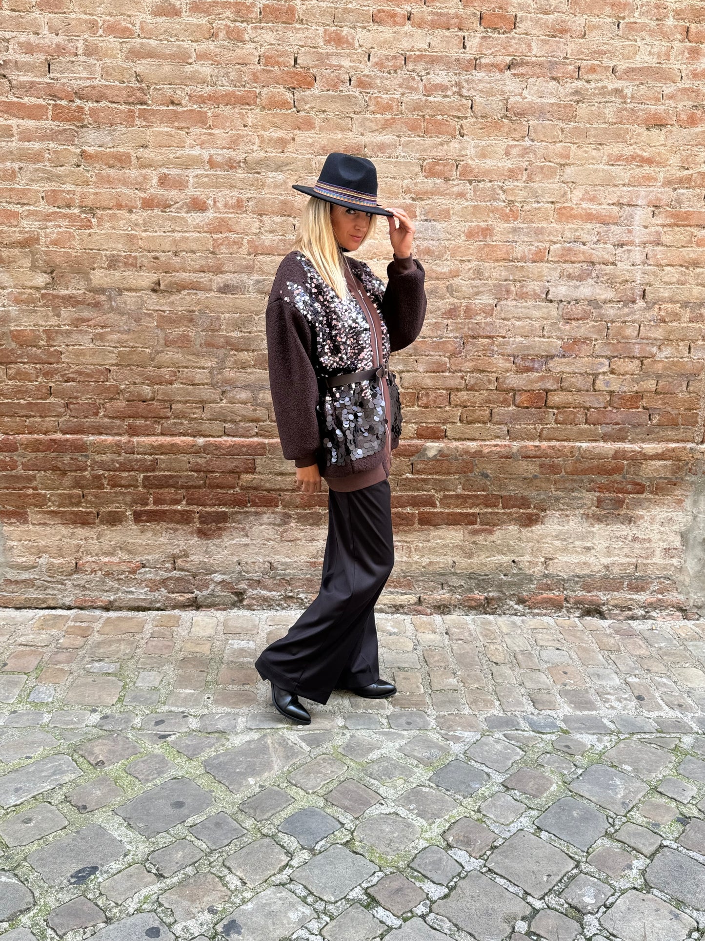 Dixie Pantalone con pences largo NERO