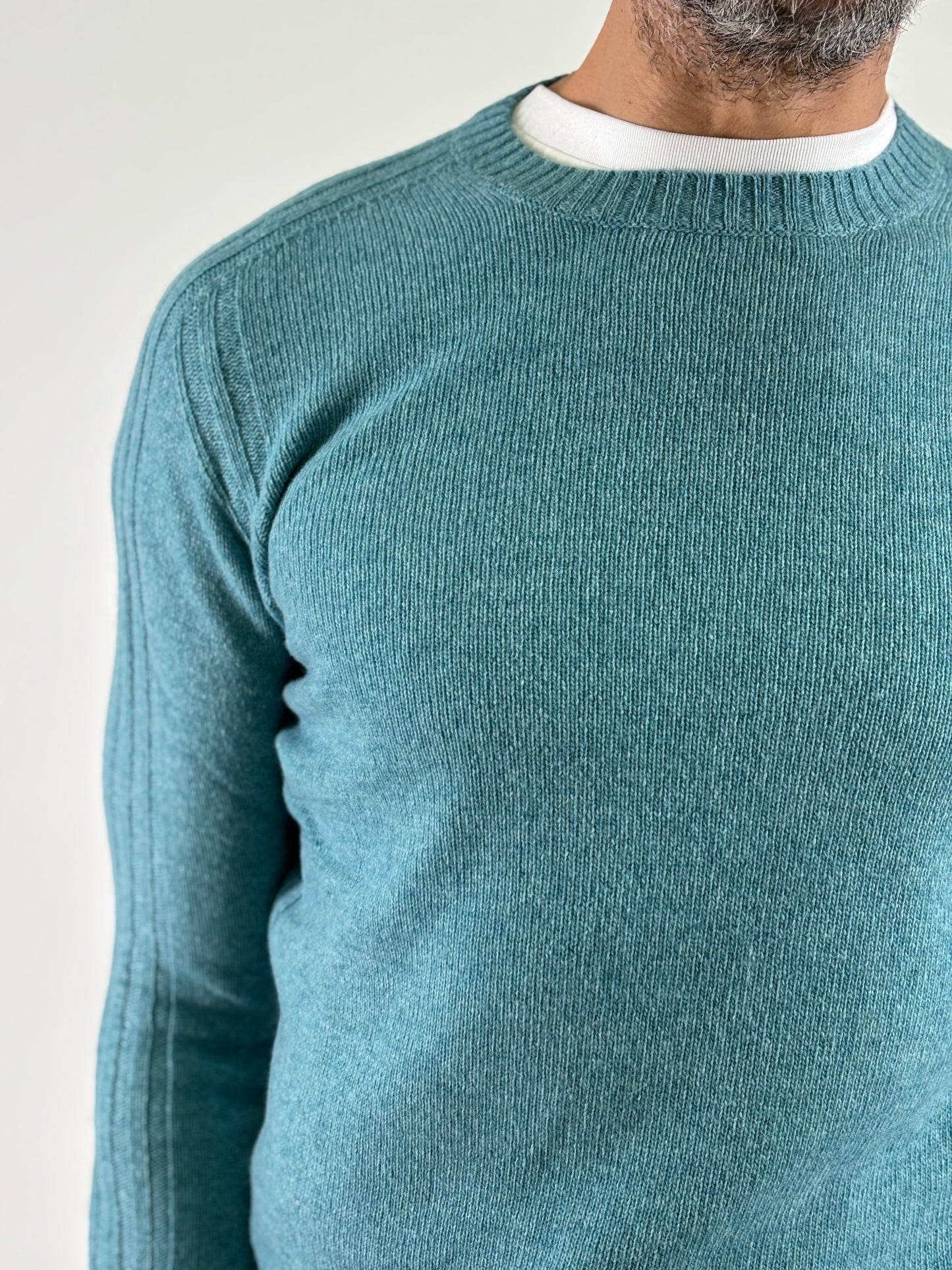 Retois Maglia girocollo ml in lana VERDE ACQUA