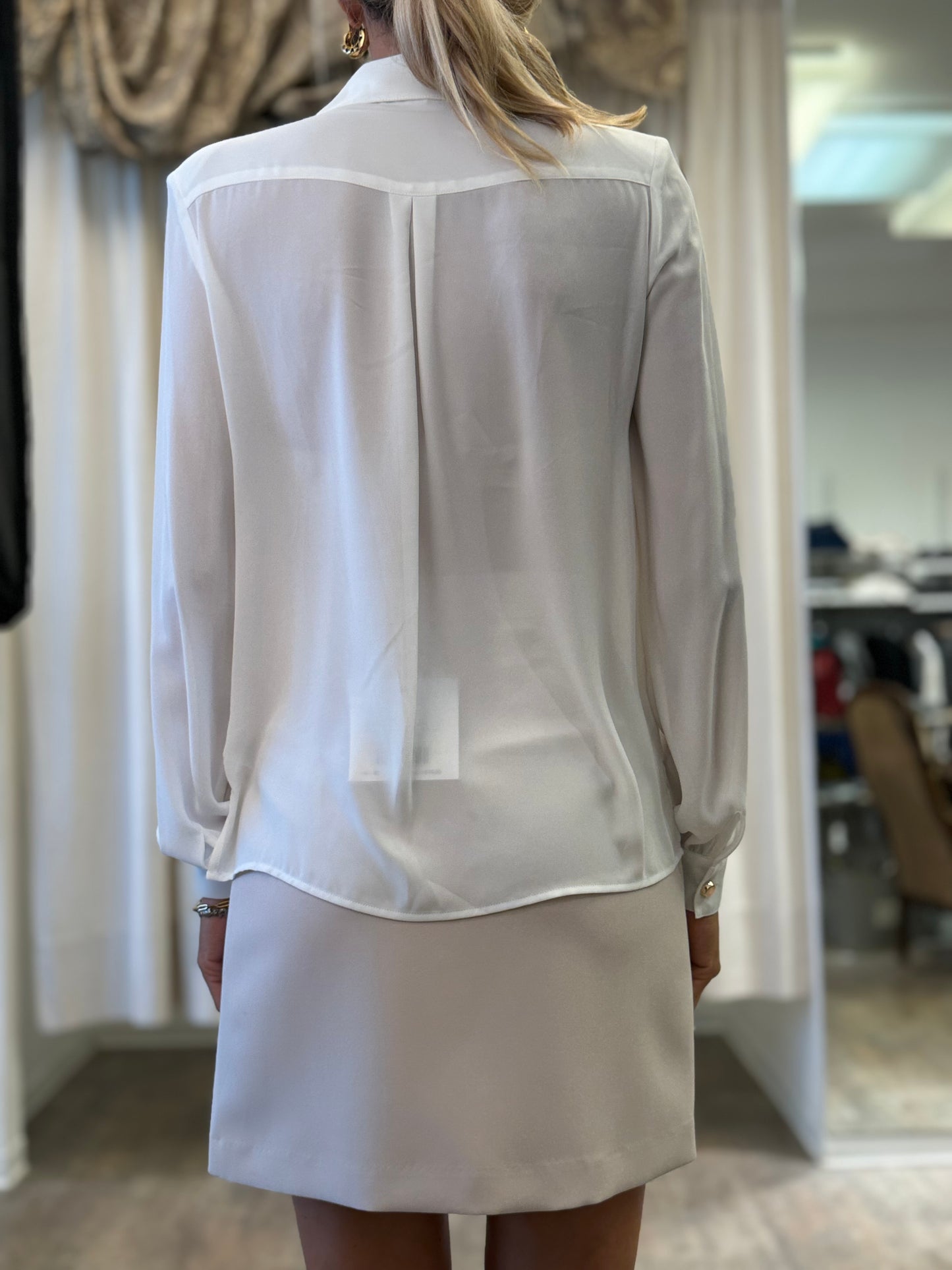 Relish Camicia m/lunga con collana più tasche BIANCO