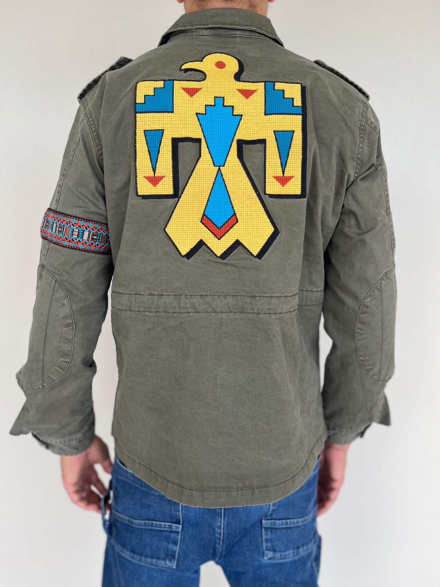 Berna Overshirt in misto cotone MILITARE