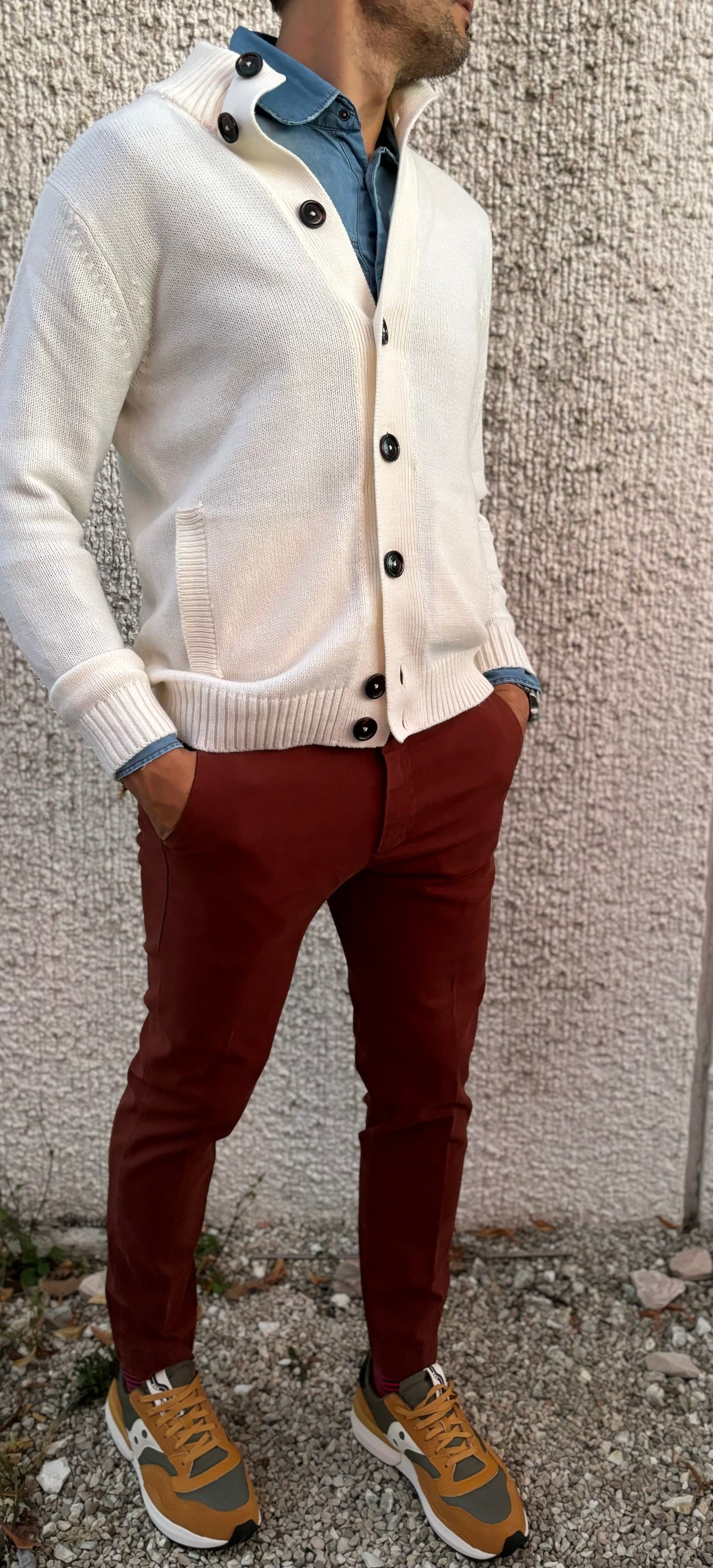 Markup Cardigan misto lana con bottoni PANNA