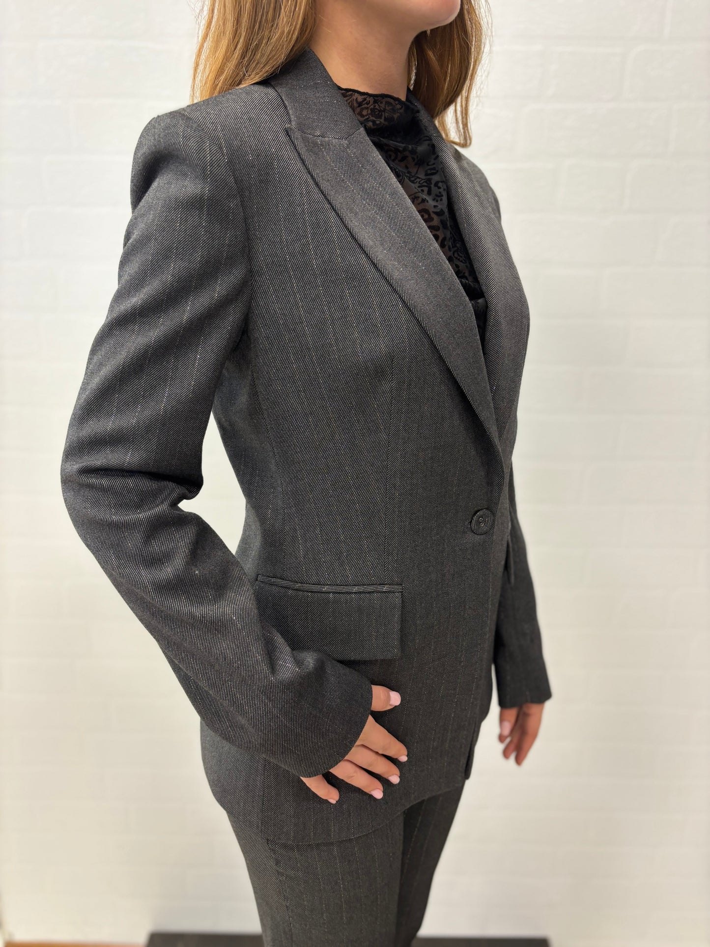 Kocca Giacca gessata in lurex argento GRIGIO