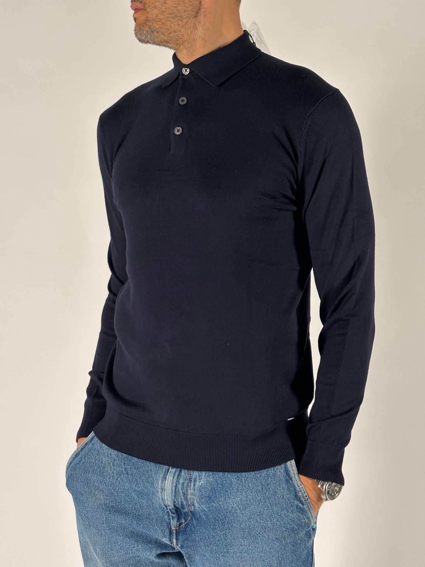Markup Polo ml in viscosa BLU
